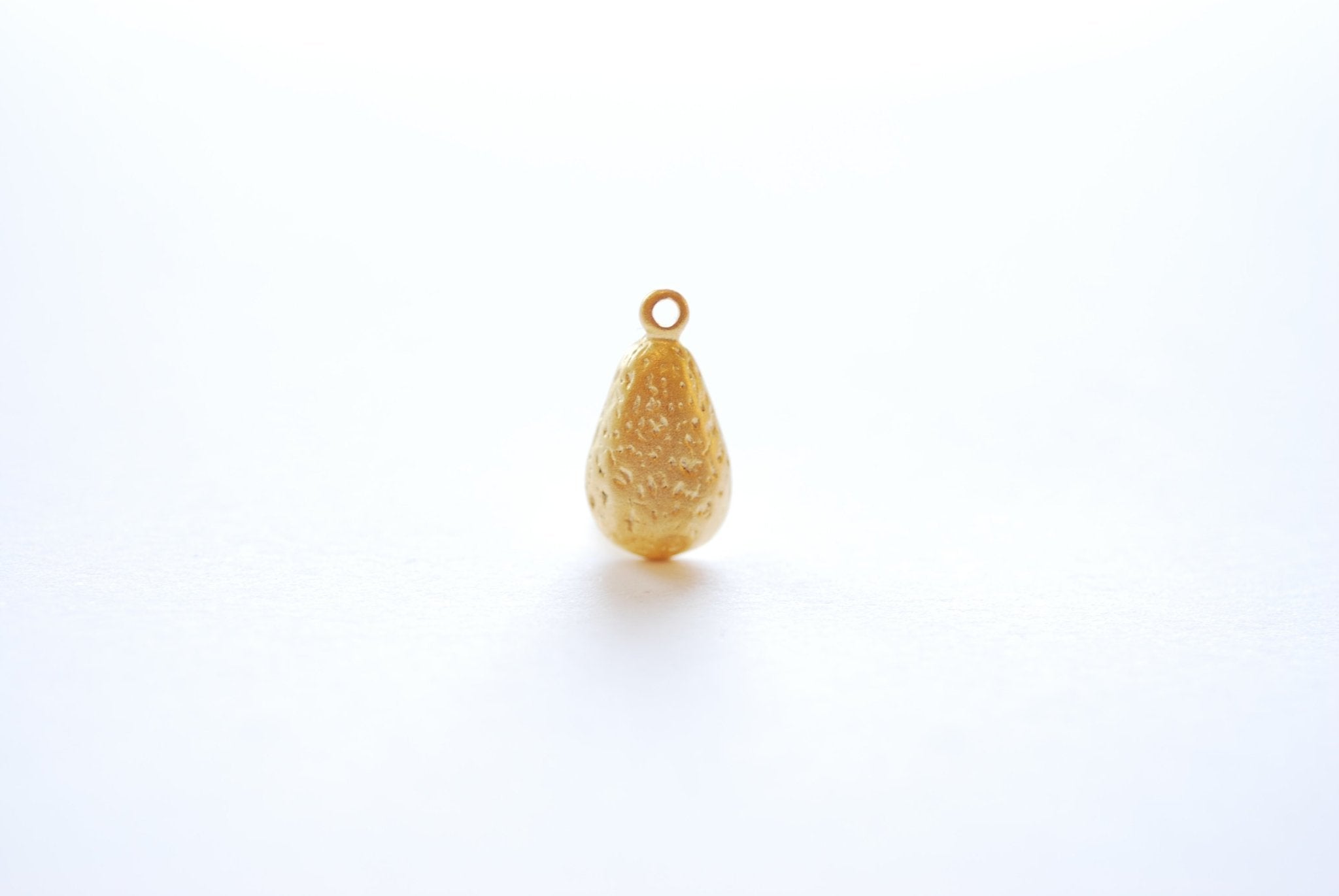 Avocado Fruit Charm- 18k gold plated over 925 Sterling Silver, Half Avocado Charm Pendant, Avocado Pit, Fruit Vegetable Charm, Foodie, 496 - HarperCrown