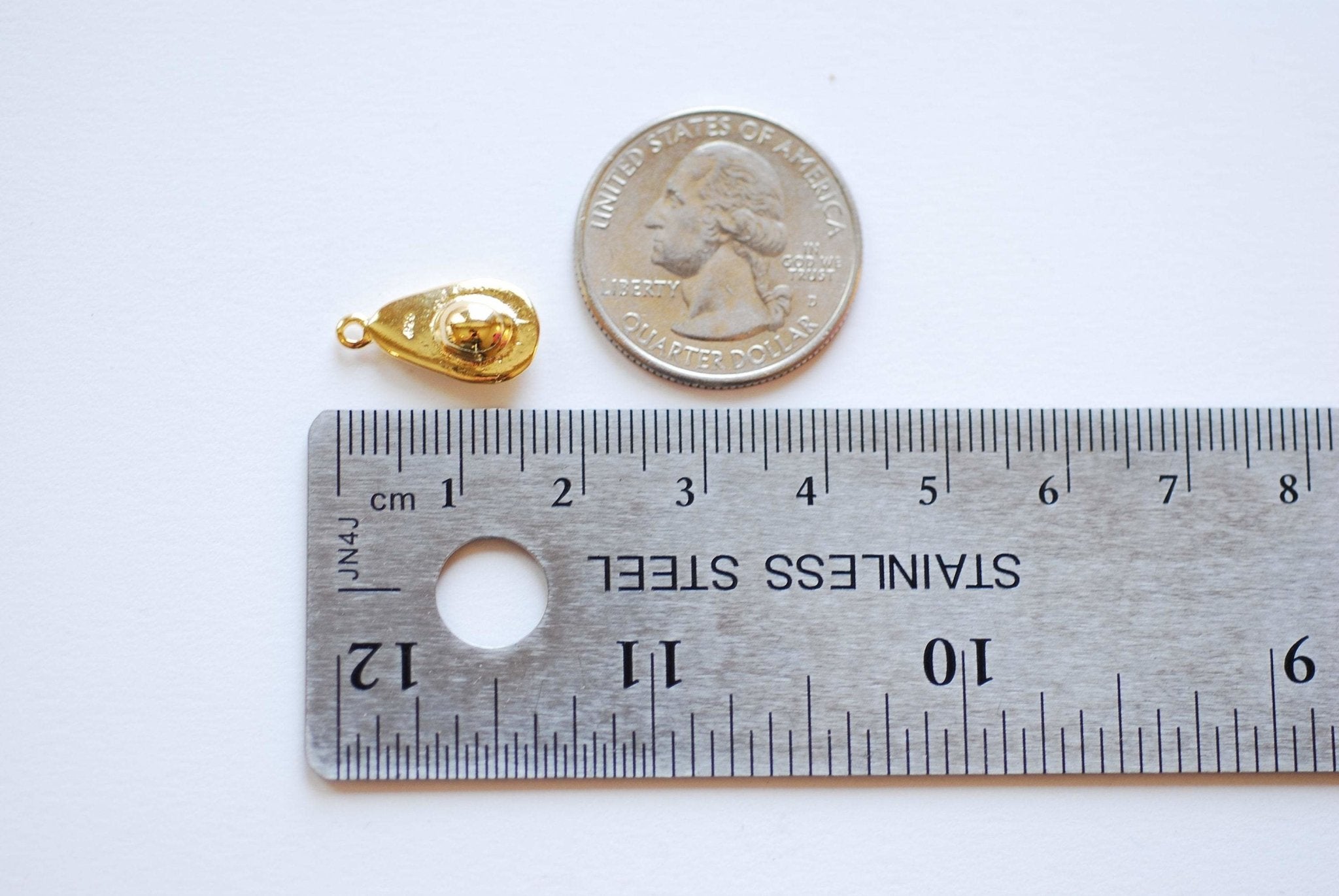 Avocado Fruit Charm- 18k gold plated over 925 Sterling Silver, Half Avocado Charm Pendant, Avocado Pit, Fruit Vegetable Charm, Foodie, 496 - HarperCrown