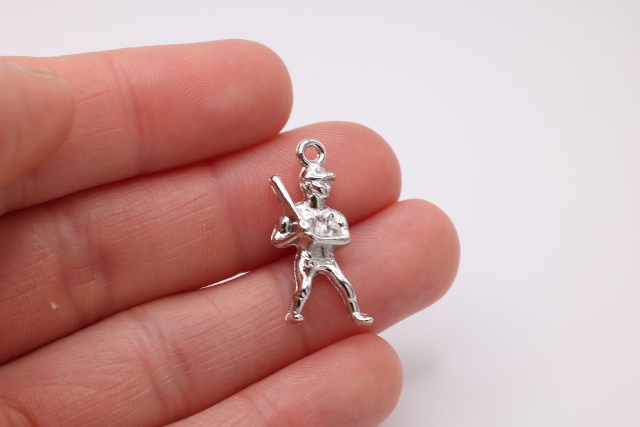 Baseball Player Wholesale Charm, 925 Sterling Silver, 593 - HarperCrown
