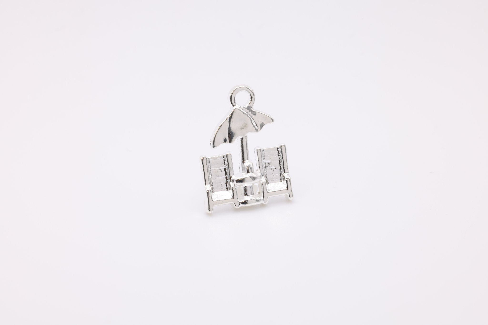 Beach Chairs and Umbrella Charm, 925 Sterling Silver, 616 - HarperCrown