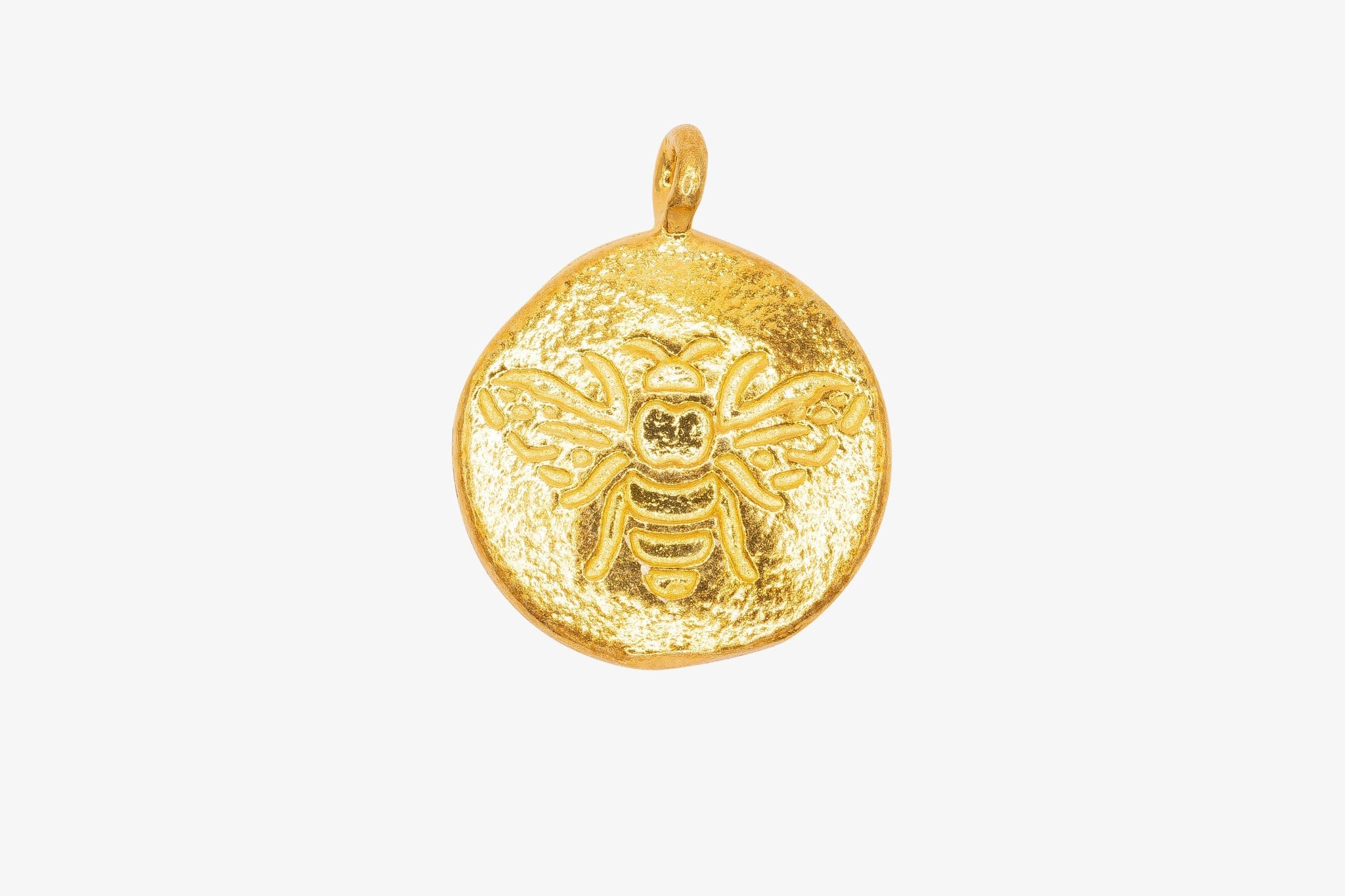 Bee Stamp Charm Wholesale 14K Gold, Solid 14K Gold, G102 - HarperCrown