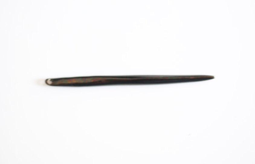 Black Gold Medium Skinny Thin Needle- Vermeil Glossy Spike Needle Dagger Pendulum, 18k gold plated over sterling silver, needle Charm, 23 - HarperCrown