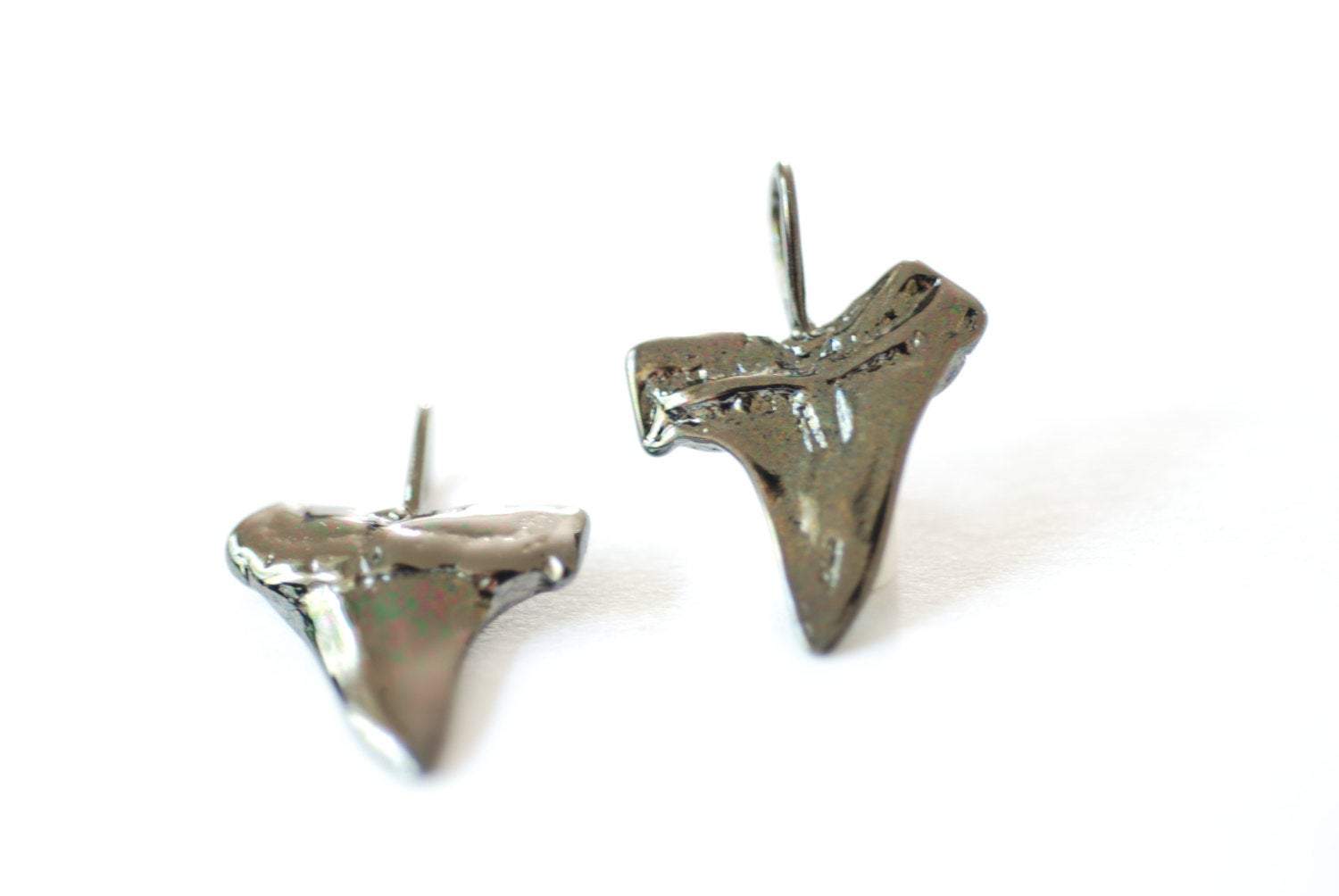 Black Gold Vermeil Shark Tooth- Black gold plated over Sterling Silver, Shark tooth Charm Pendant, Oxidized Silver Shark Tooth, Shark Tooth - HarperCrown