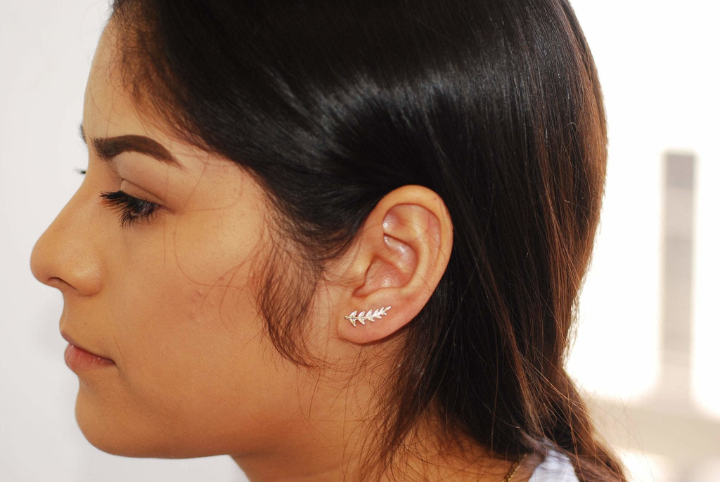 Leaf discount crawler earrings