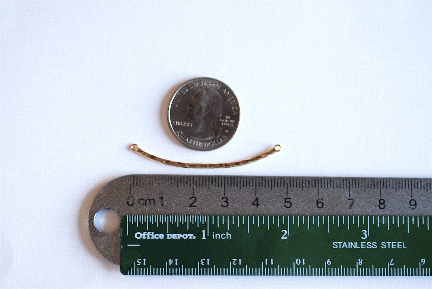 Black Rhodium Hammered Curved Bar Connector Charm- Black Gold over Sterling Silver Half Circle Connector Link Spacer, Oxidized Silver, 295 - HarperCrown