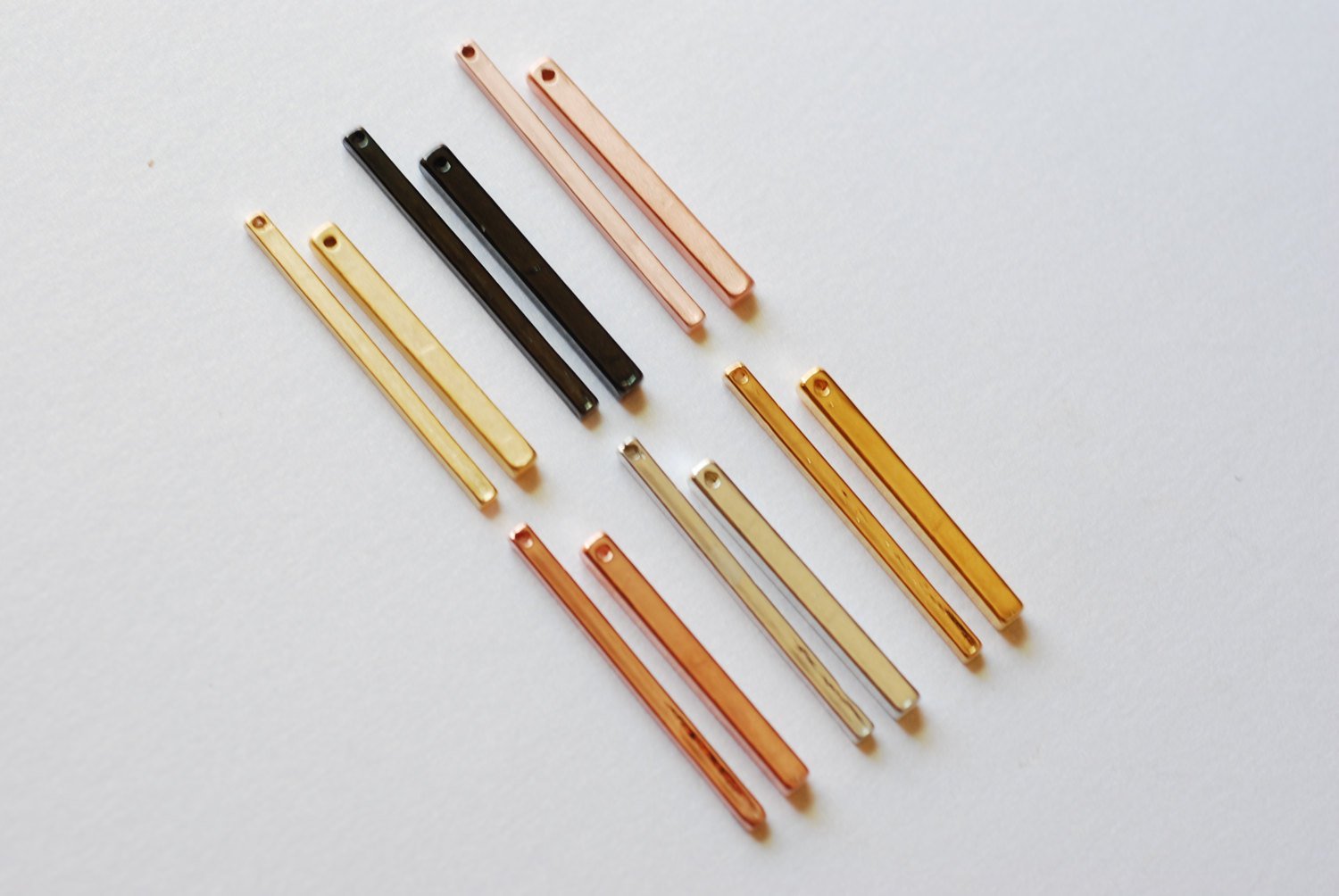 Black Rhodium Rectangle Bar Drop- 925 Sterling Silver Bar, Silver Bar Column, Silver Beam Charm, Silver Bar Dangle drop Charm Pendant, 225 - HarperCrown