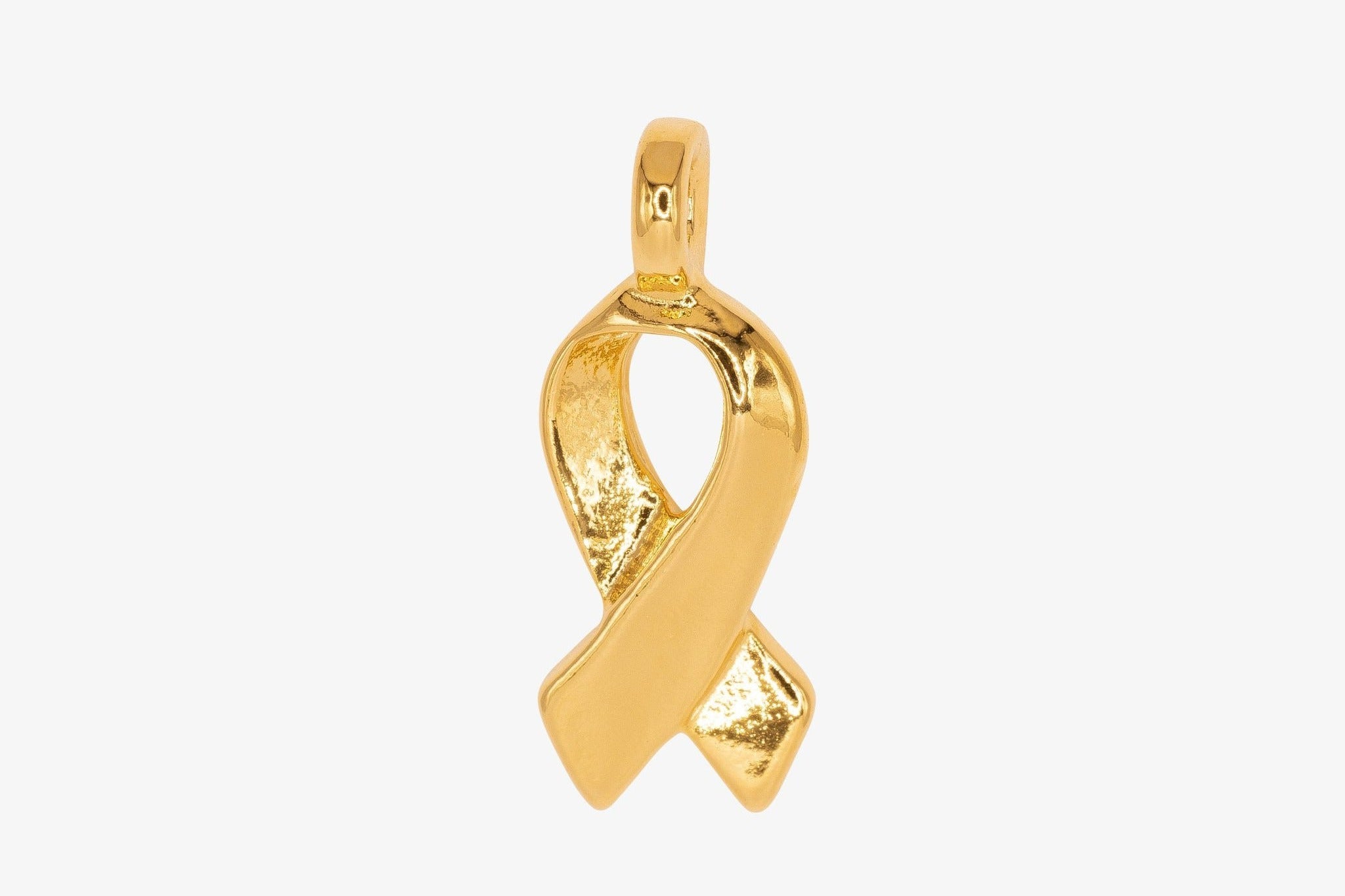 Breast Cancer Ribbon Wholesale Charm 14K Gold, Solid 14K Gold, G55