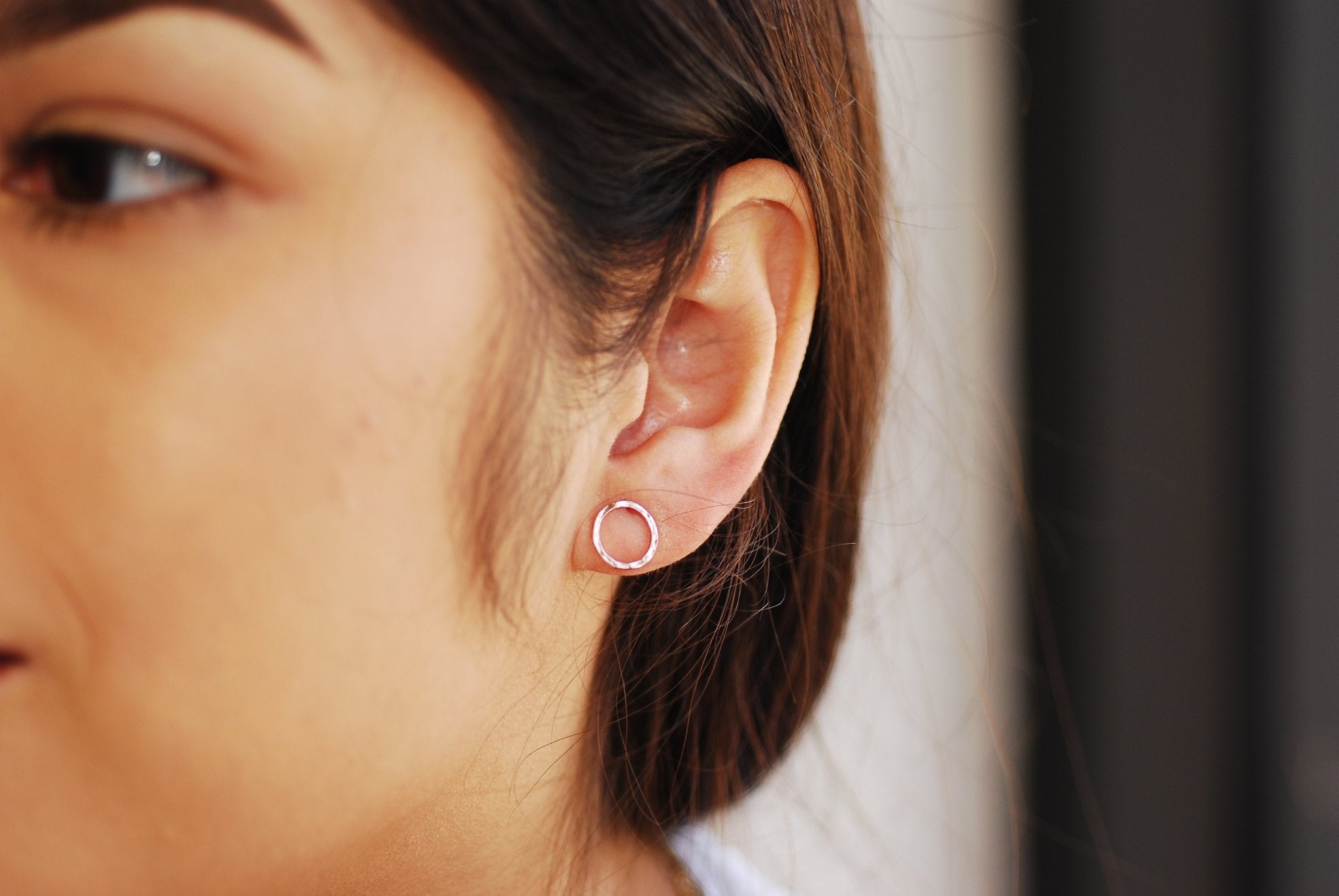 Wholesale Earrings Circle Stud Earrings Brass 925 Sterling