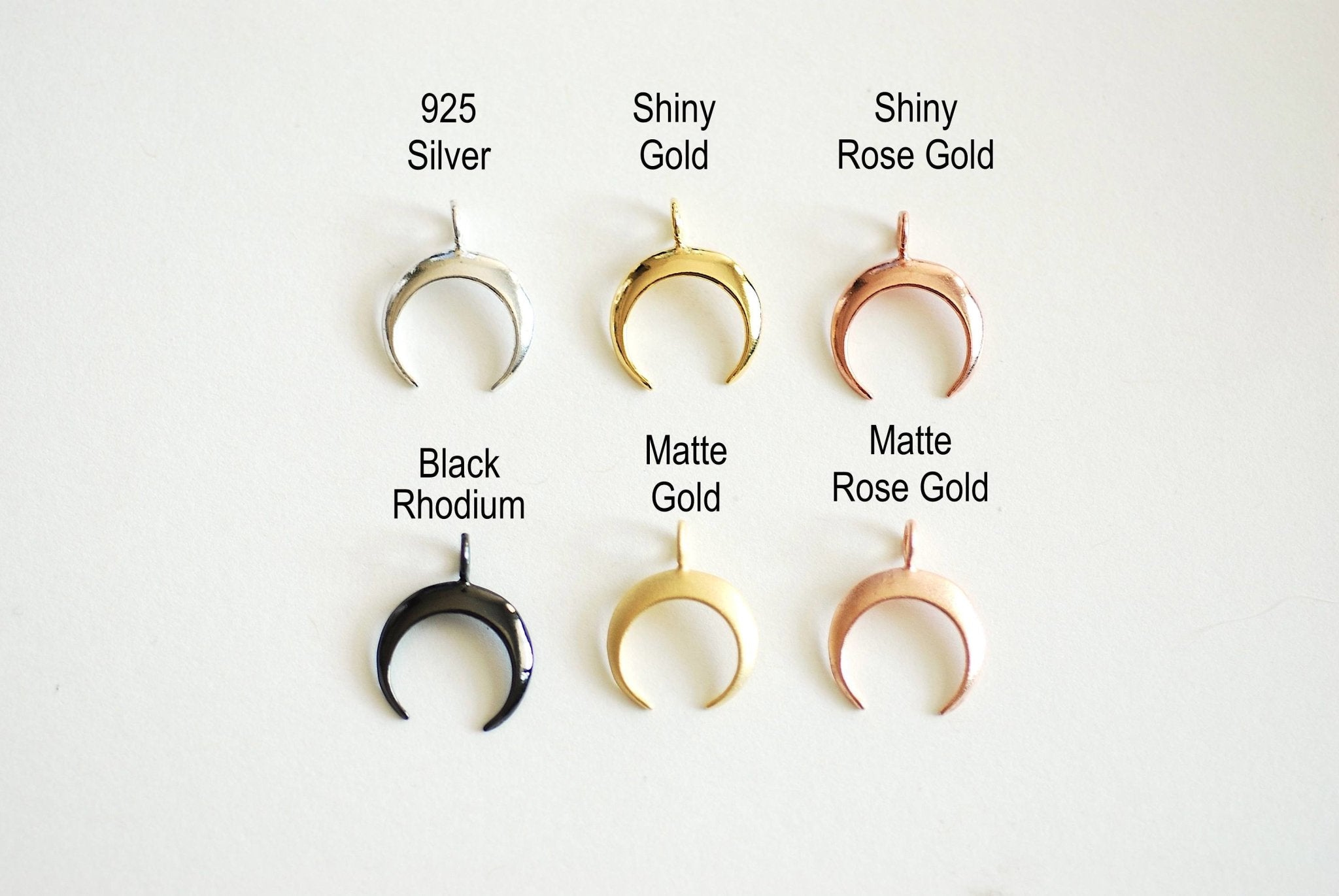 Wholesale Charms Crescent Moon Charm Pendant- Choose Sterling