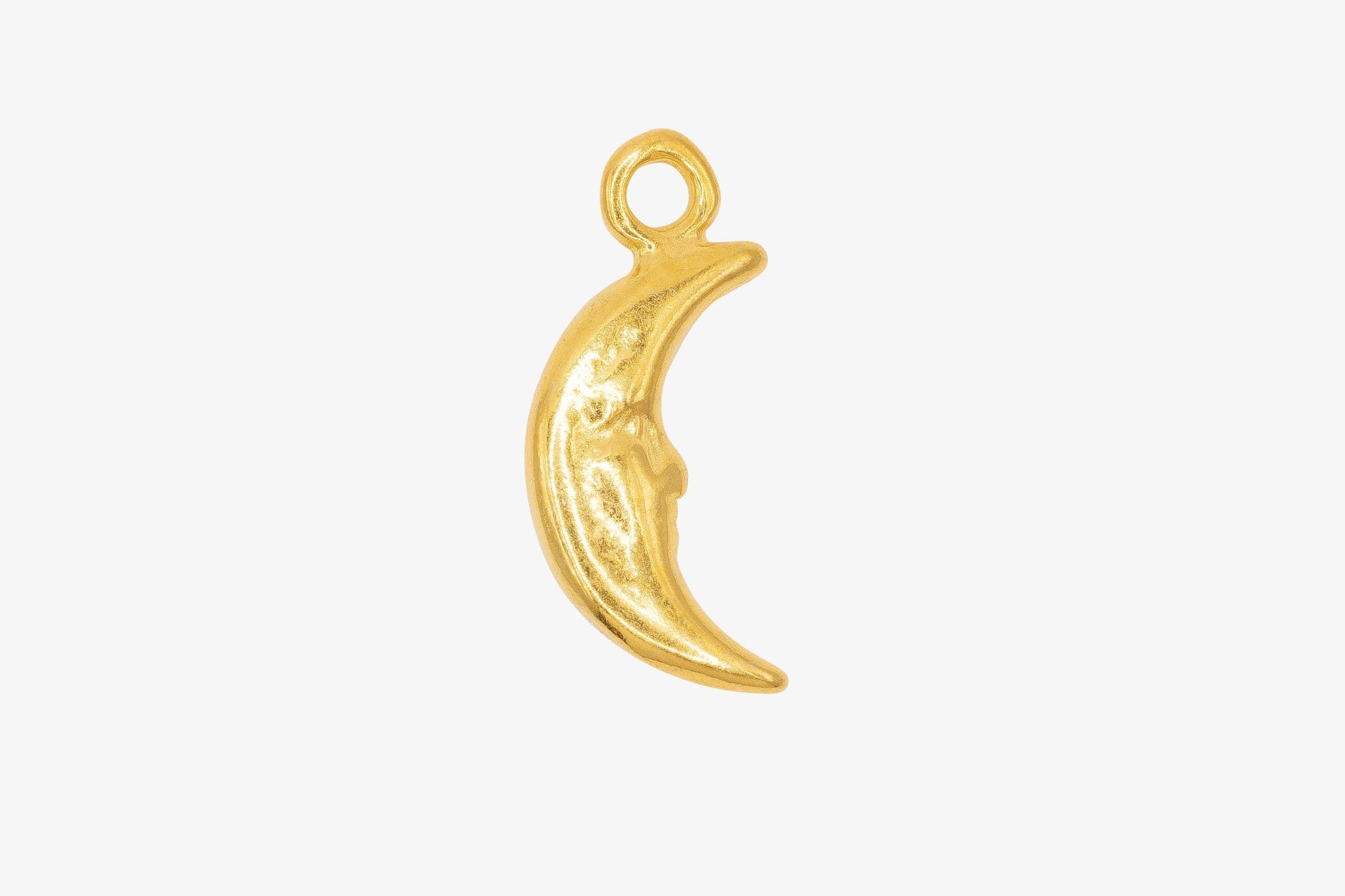 Crescent Moon Face Charm Wholesale 14K Gold, Solid 14K Gold, 268G - HarperCrown