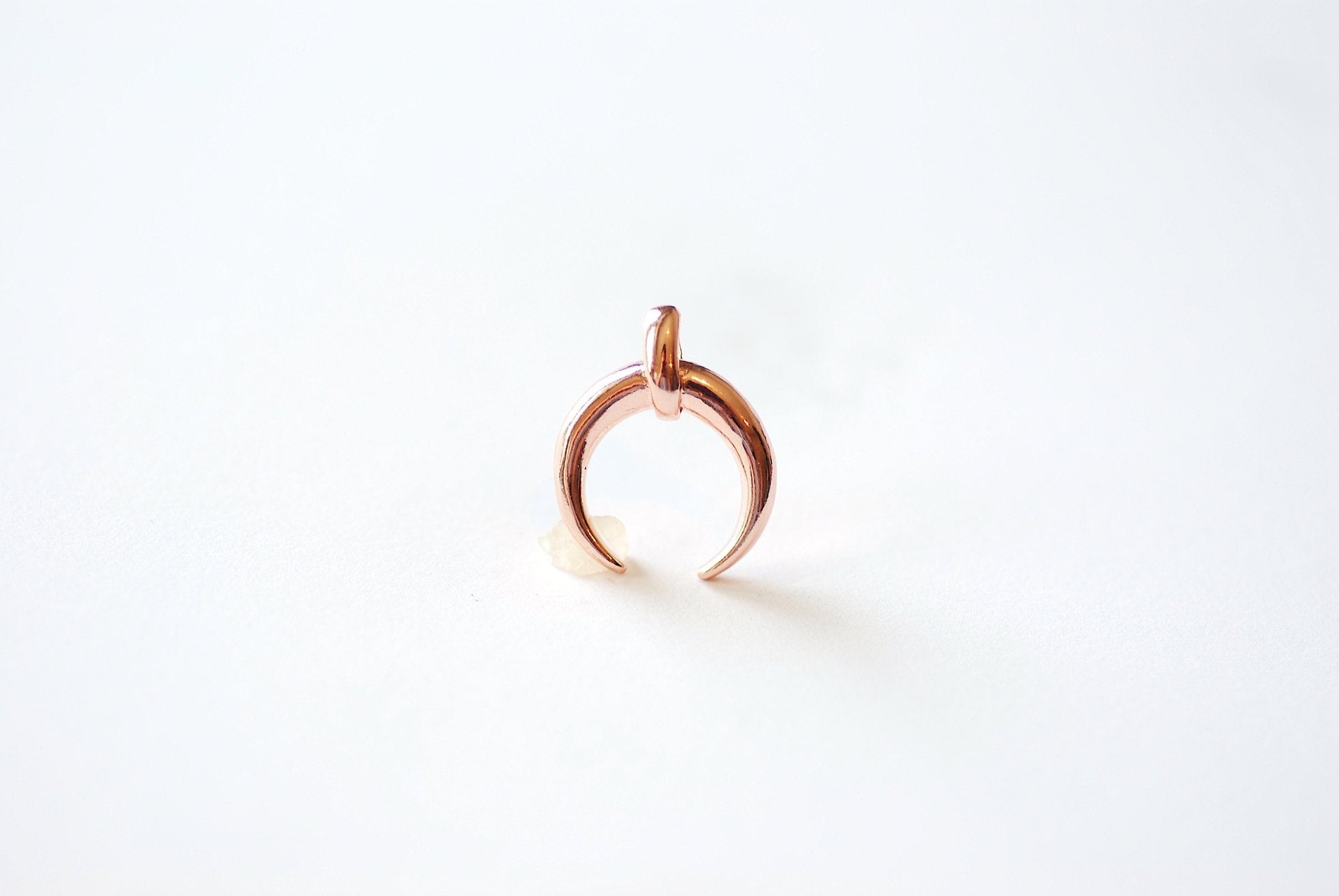 Crescent Moon Pendant Charm - 18k gold plated over 925 Sterling Silver, Half Moon Charm, Horn, Tusk, Diy Craft Jewelry Parts, J279 - HarperCrown