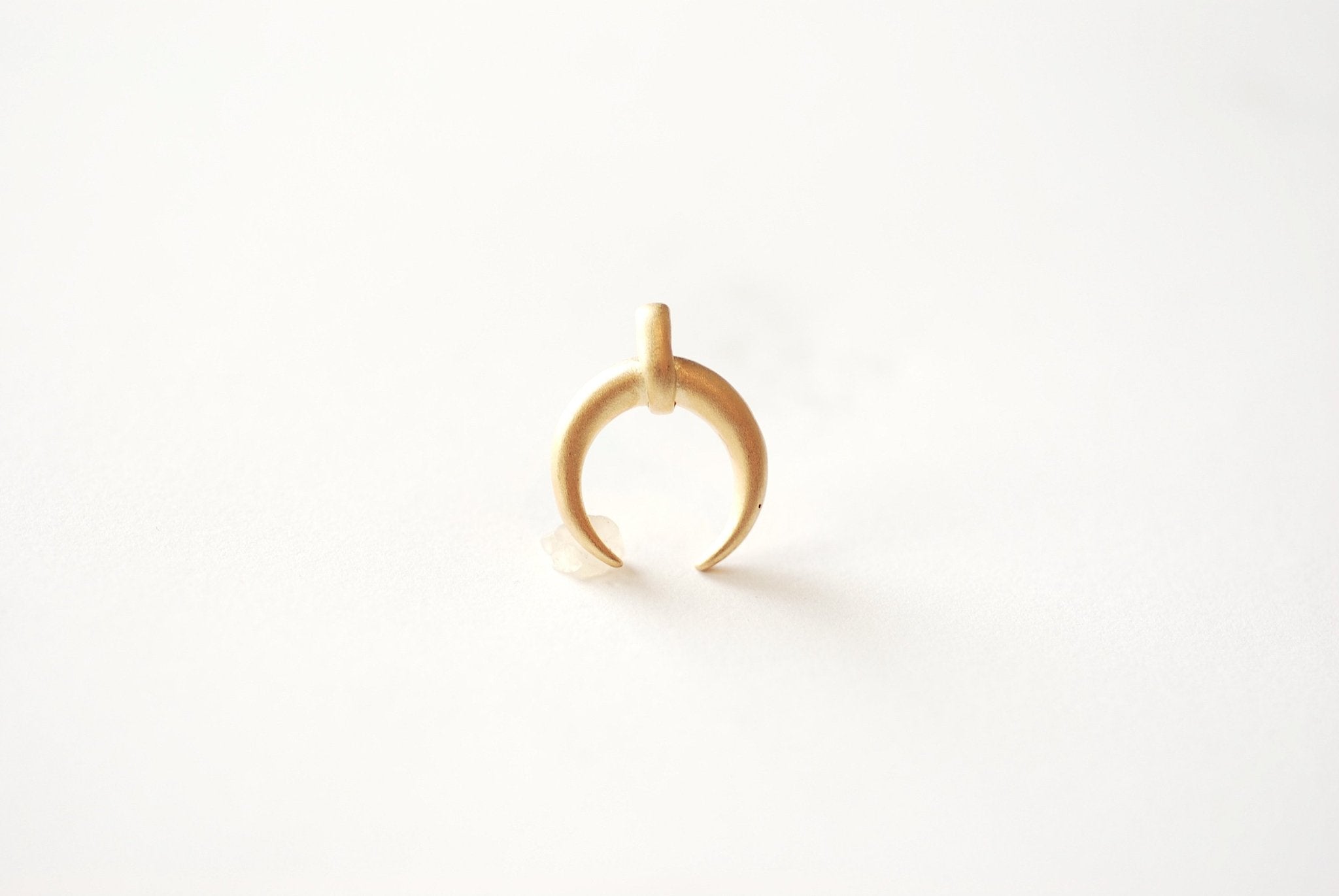 Crescent Moon Pendant Charm - 18k gold plated over 925 Sterling Silver, Half Moon Charm, Horn, Tusk, Diy Craft Jewelry Parts, J279 - HarperCrown