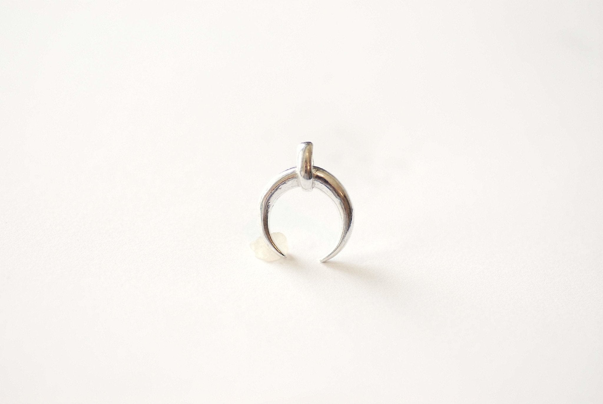 Crescent Moon Pendant Charm - 18k gold plated over 925 Sterling Silver, Half Moon Charm, Horn, Tusk, Diy Craft Jewelry Parts, J279 - HarperCrown