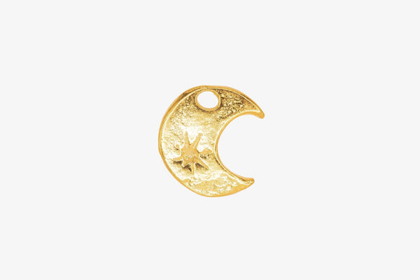 Crescent Moon Star Charm Wholesale 14K Gold, Solid 14K Gold, 348G - HarperCrown