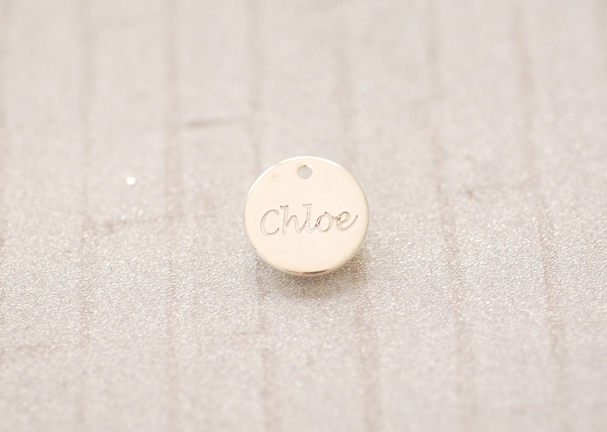 Custom Engraving | 925 Sterling Silver Personalized Circle Charm | Names, Date, Initials, Locations, Birthday - HarperCrown
