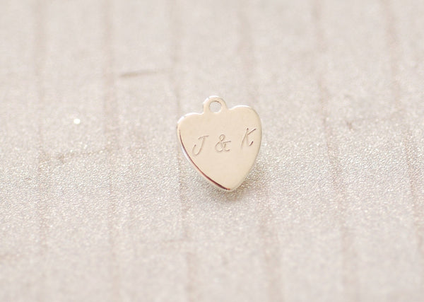 Custom Engraving | 925 Sterling Silver Personalized Heart Love Charm | Names, Date, Initials, Locations, Birthday - HarperCrown