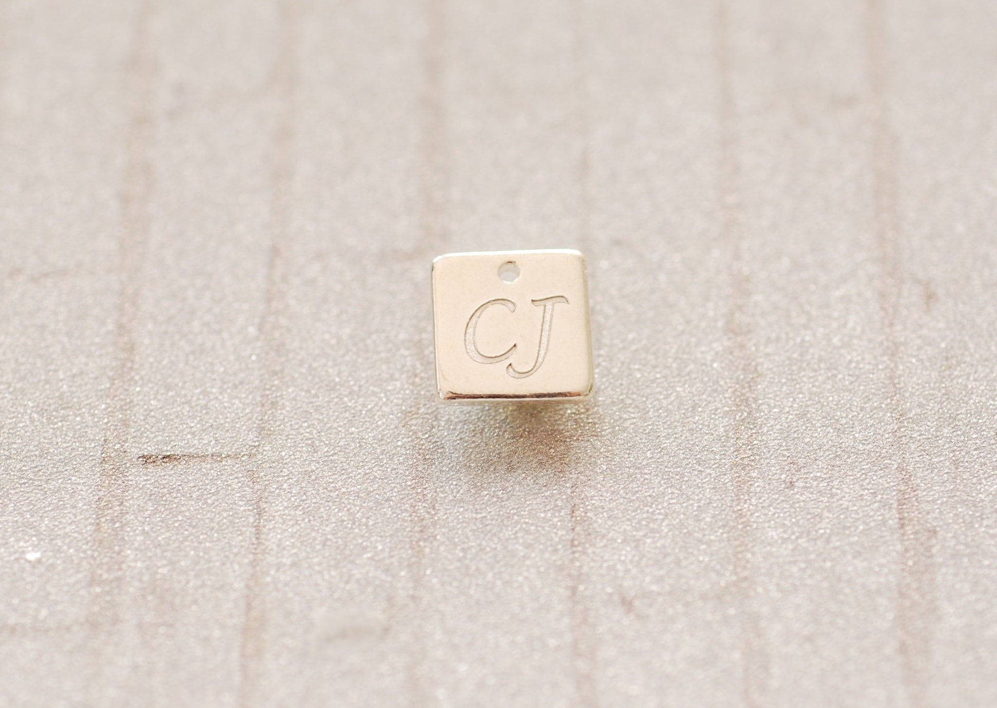 Custom Engraving | 925 Sterling Silver Personalized Small Square Charm Pendant | Names, Date, Initials, Locations, Birthday - HarperCrown