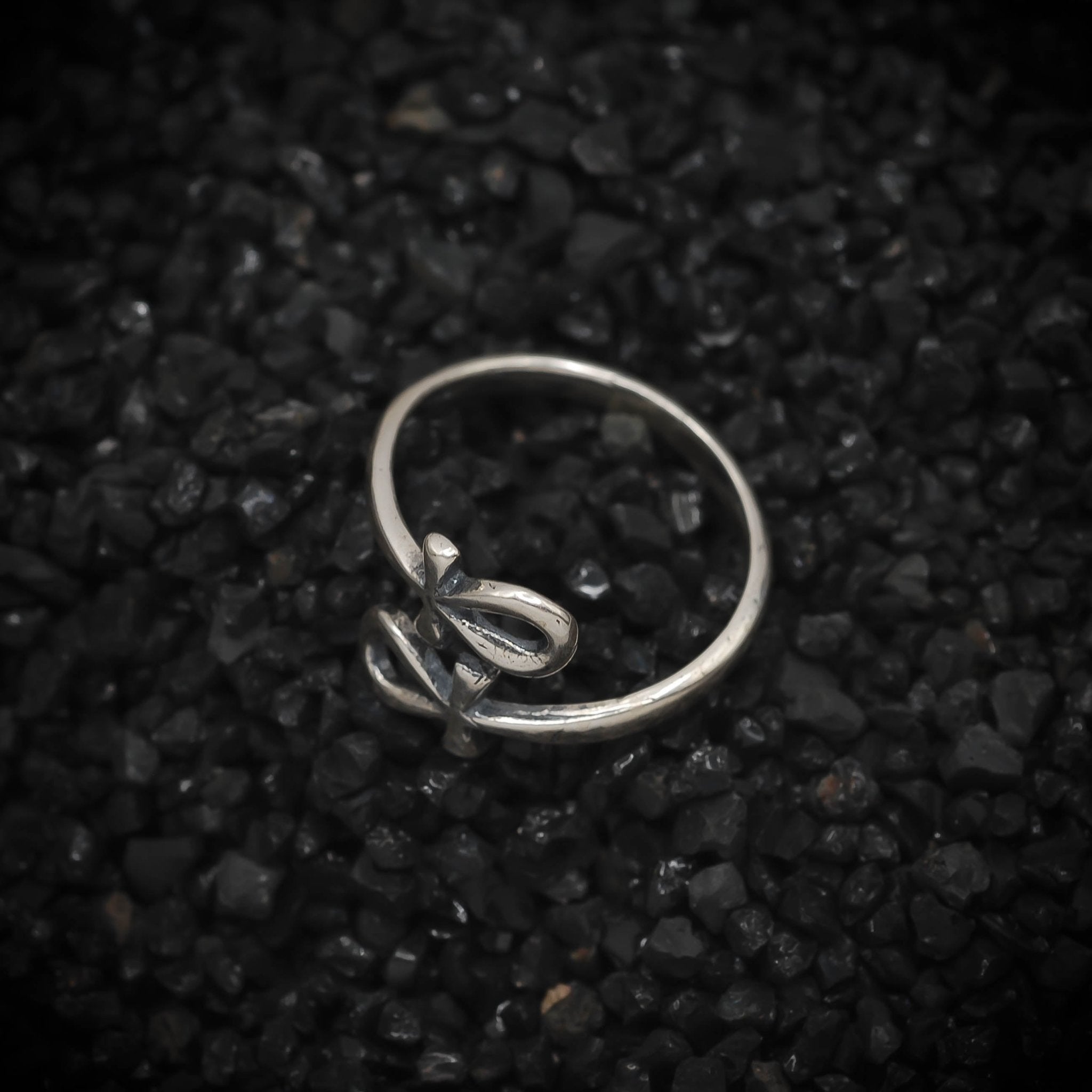 Double Ankh Ring Wrap Band Ancient Egyptian | 925 Sterling Silver, Oxidized or 18K Gold Plated | Adjustable Size - HarperCrown