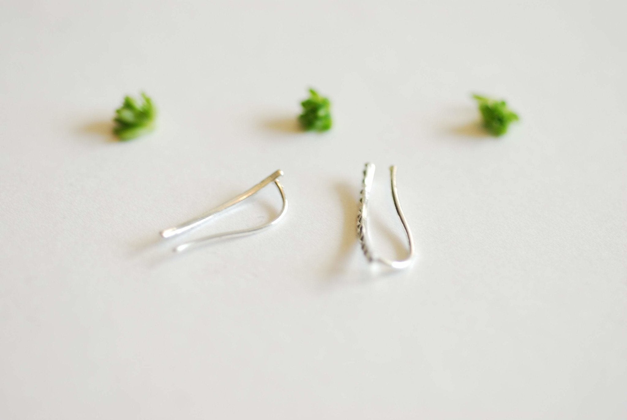 Ear Climber - Ear Crawler - Ear Cuff - Silver Ear Climber - Hammered Ear Climber - Hammered Earrings - Gold Ear Climber- Ear Sweeps - HarperCrown