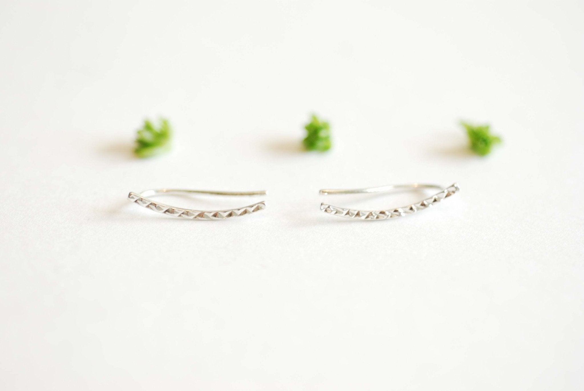 Ear Climber - Ear Crawler - Ear Cuff - Silver Ear Climber - Hammered Ear Climber - Hammered Earrings - Gold Ear Climber- Ear Sweeps - HarperCrown