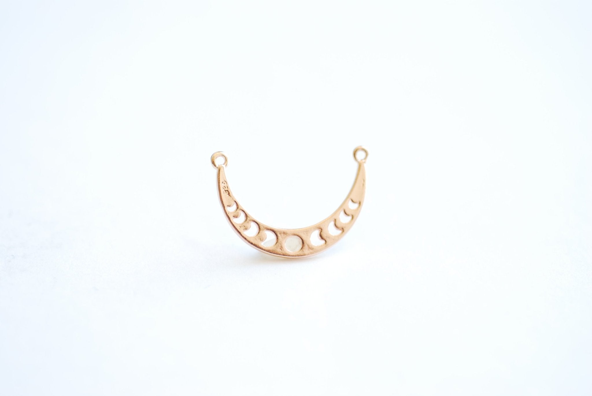 Eclipse Crescent Connector Charm - Lunar Eclipse, astronomy, star sun moon, spacer link, necklace pendant, Moon phases, cut out moon, 490 - HarperCrown