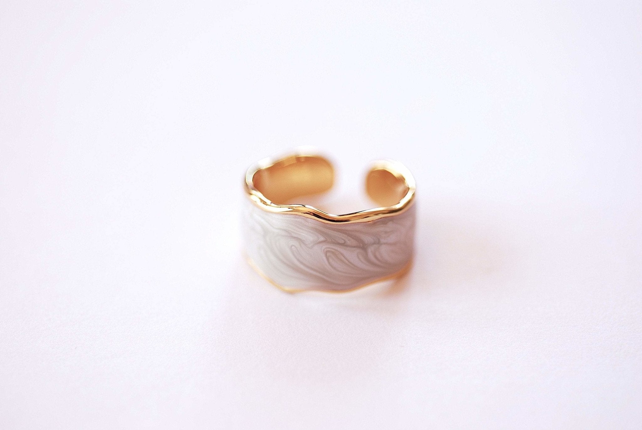 Enamel Ring for Women Gift for Women Swirl Minimalist Ring Statement Ring Marble Ring Everyday Jewelry Wave Ring Stacking Ring - HarperCrown
