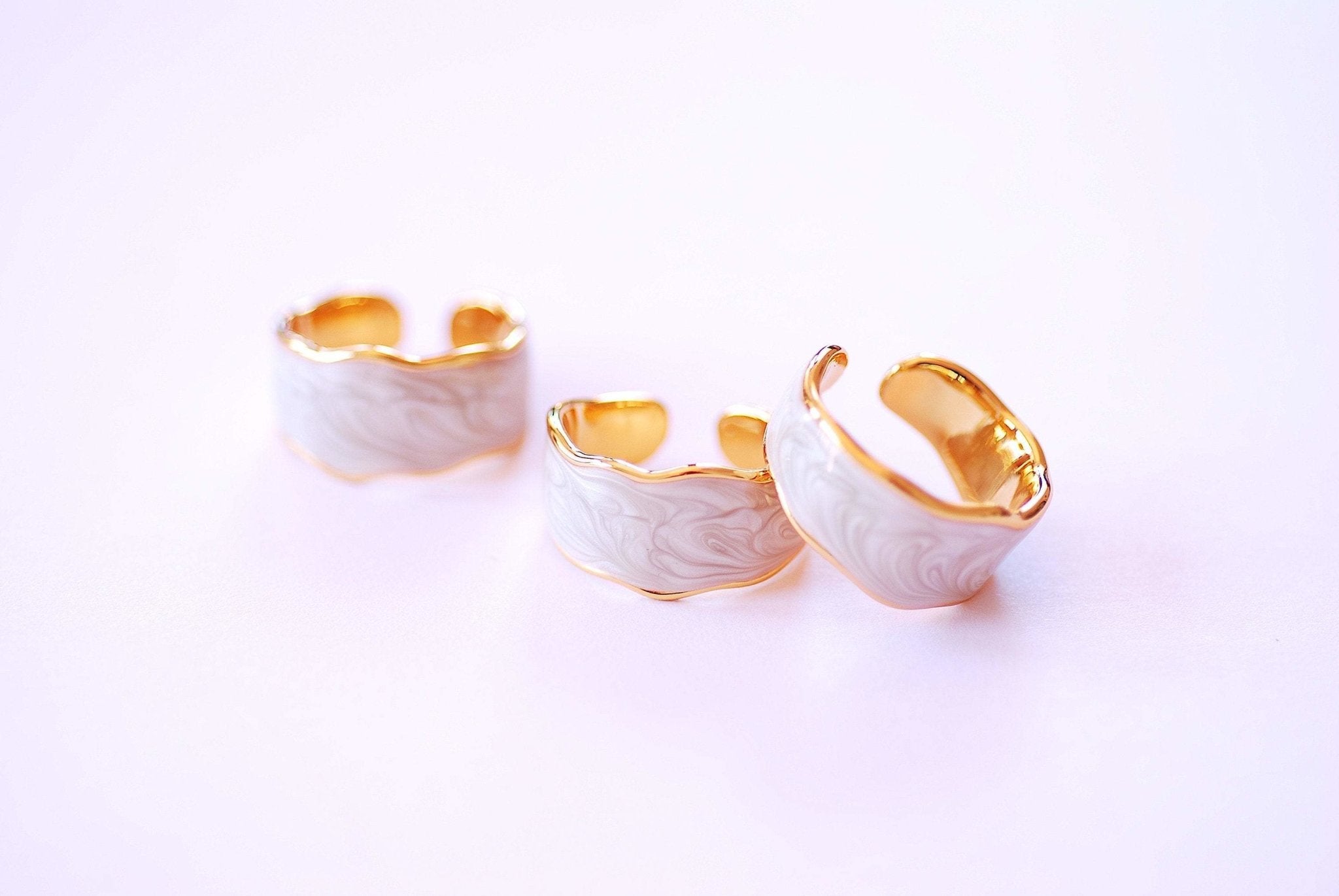 Enamel Ring for Women Gift for Women Swirl Minimalist Ring Statement Ring Marble Ring Everyday Jewelry Wave Ring Stacking Ring - HarperCrown