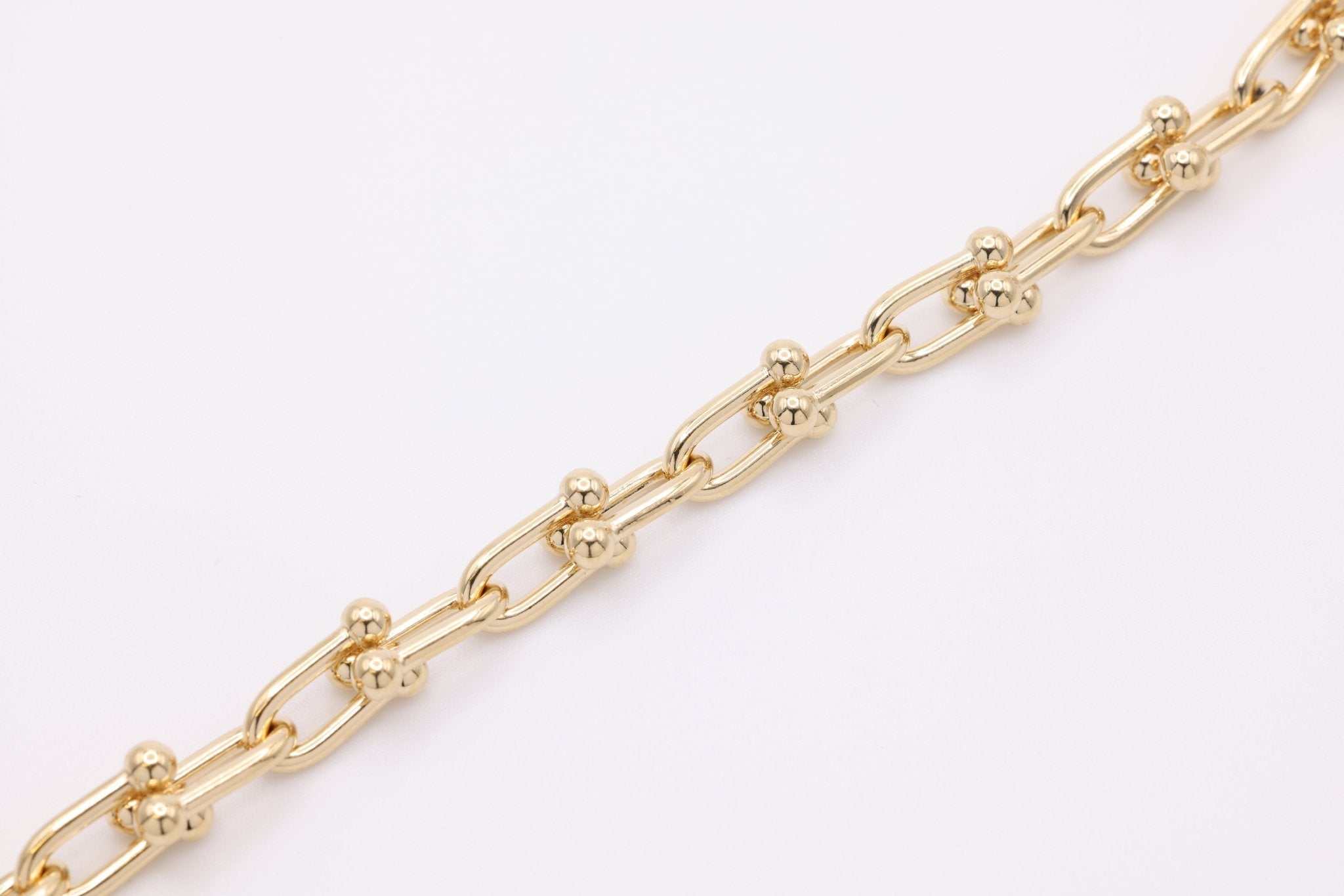 Evelyn U Shaped Link Chain, 14K Gold Overlay Plated, Wholesale Jewelry Chain - HarperCrown