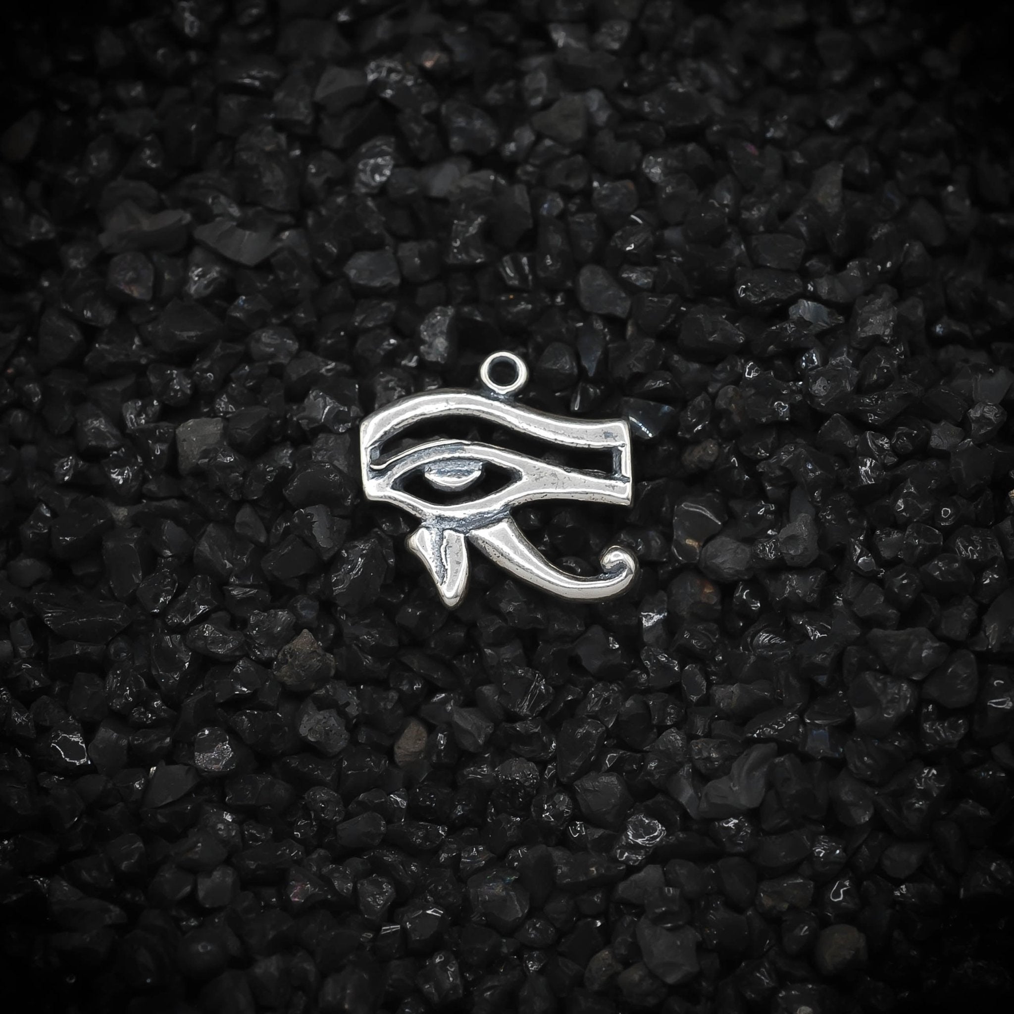 Eye of Ra God of the Sun Ancient Egyptian Charm | 925 Sterling Silver, Oxidized or 18K Gold Plated | Jewelry Making Pendant - HarperCrown
