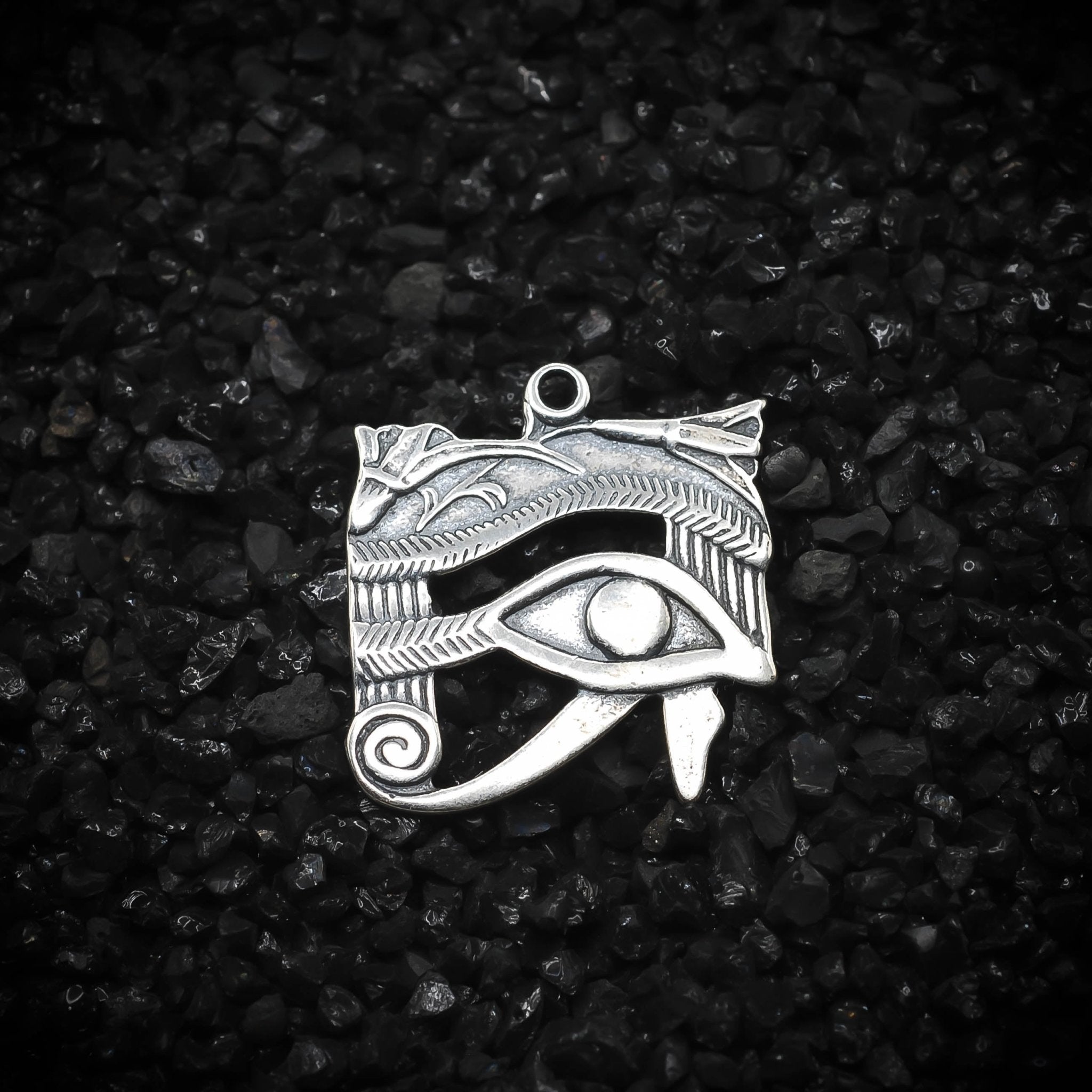 Eye of Ra God of the Sun Ancient Egyptian Charm | 925 Sterling Silver, Oxidized or 18K Gold Plated | Jewelry Making Pendant - HarperCrown
