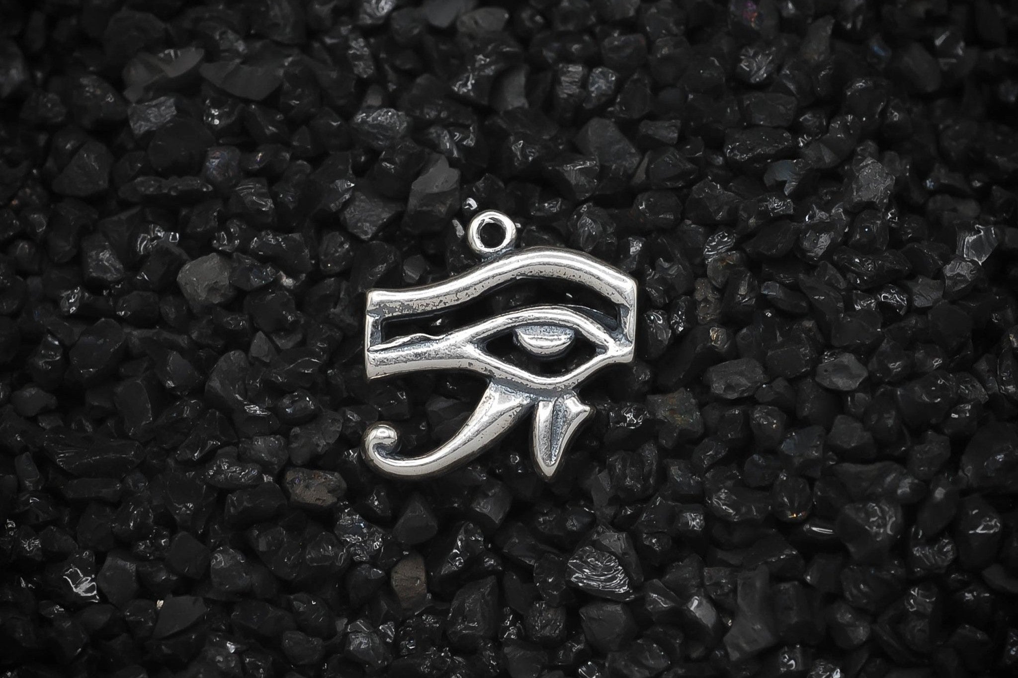 Eye of Ra God of the Sun Ancient Egyptian Charm | 925 Sterling Silver, Oxidized or 18K Gold Plated | Jewelry Making Pendant - HarperCrown