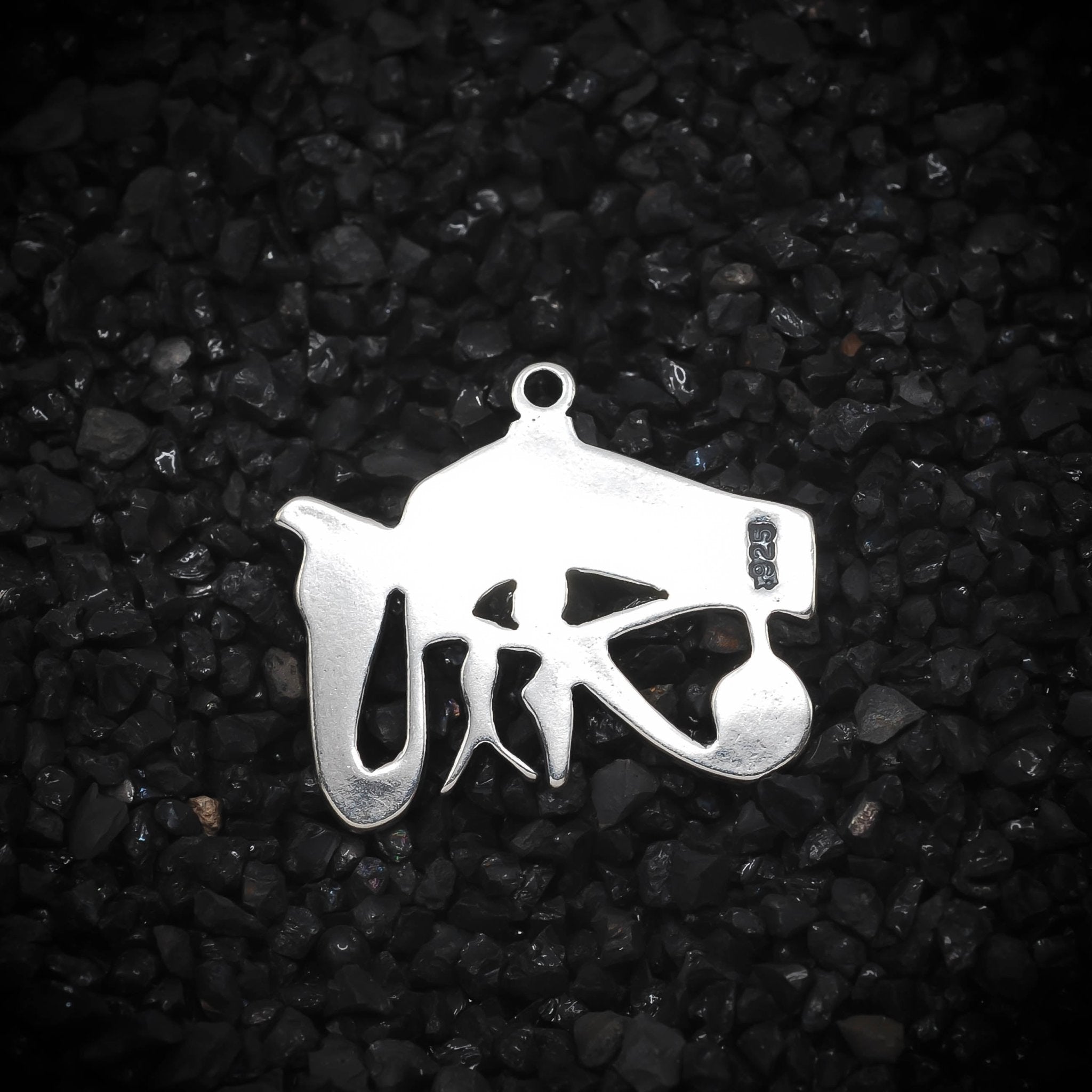 Eye of Ra God of the Sun with Cobra Ancient Egyptian Charm | 925 Sterling Silver, Oxidized or 18K Gold Plated | Jewelry Making Pendant - HarperCrown