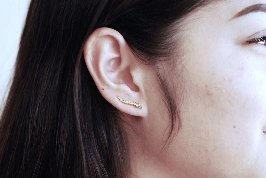 Feather clearance climber earrings