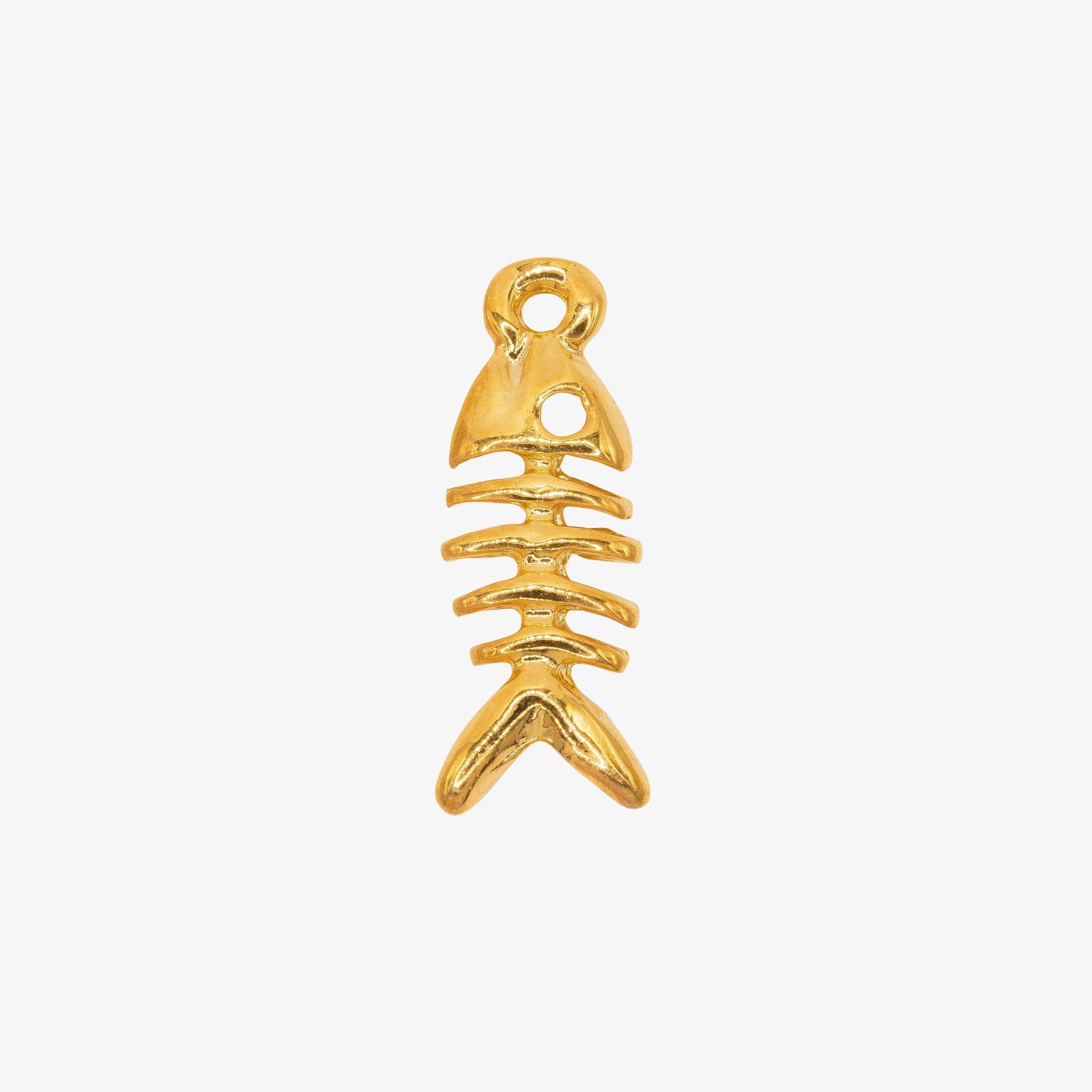 Fish Skeleton Charm 14K Gold, 299G - HarperCrown