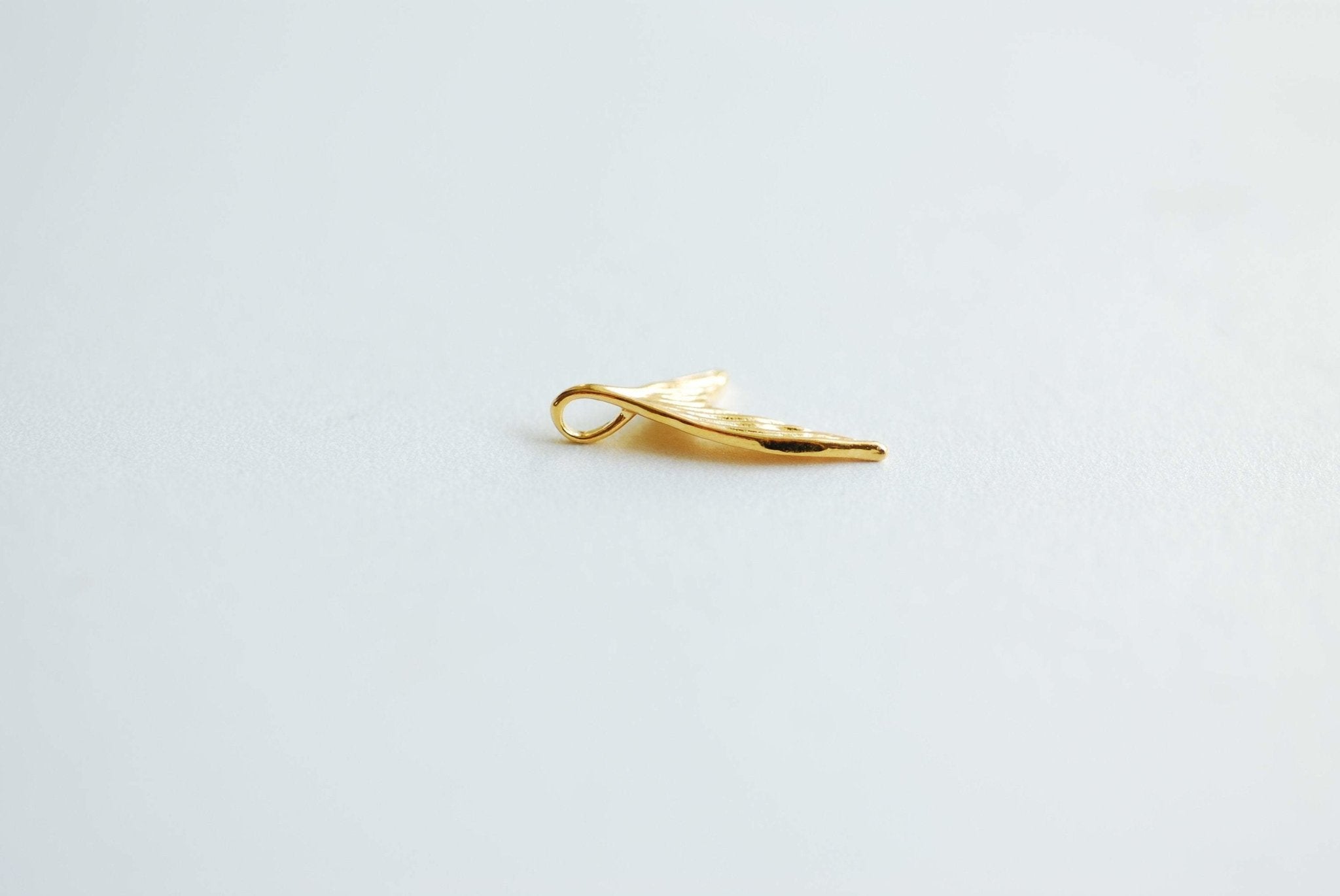 Fish Tail Charm- 18k gold plated over 925 Sterling Silver, Dolphin Whale Fish Mermaid Fin Tail Charm Pendant, Marine Life, Wholesale, 473 - HarperCrown