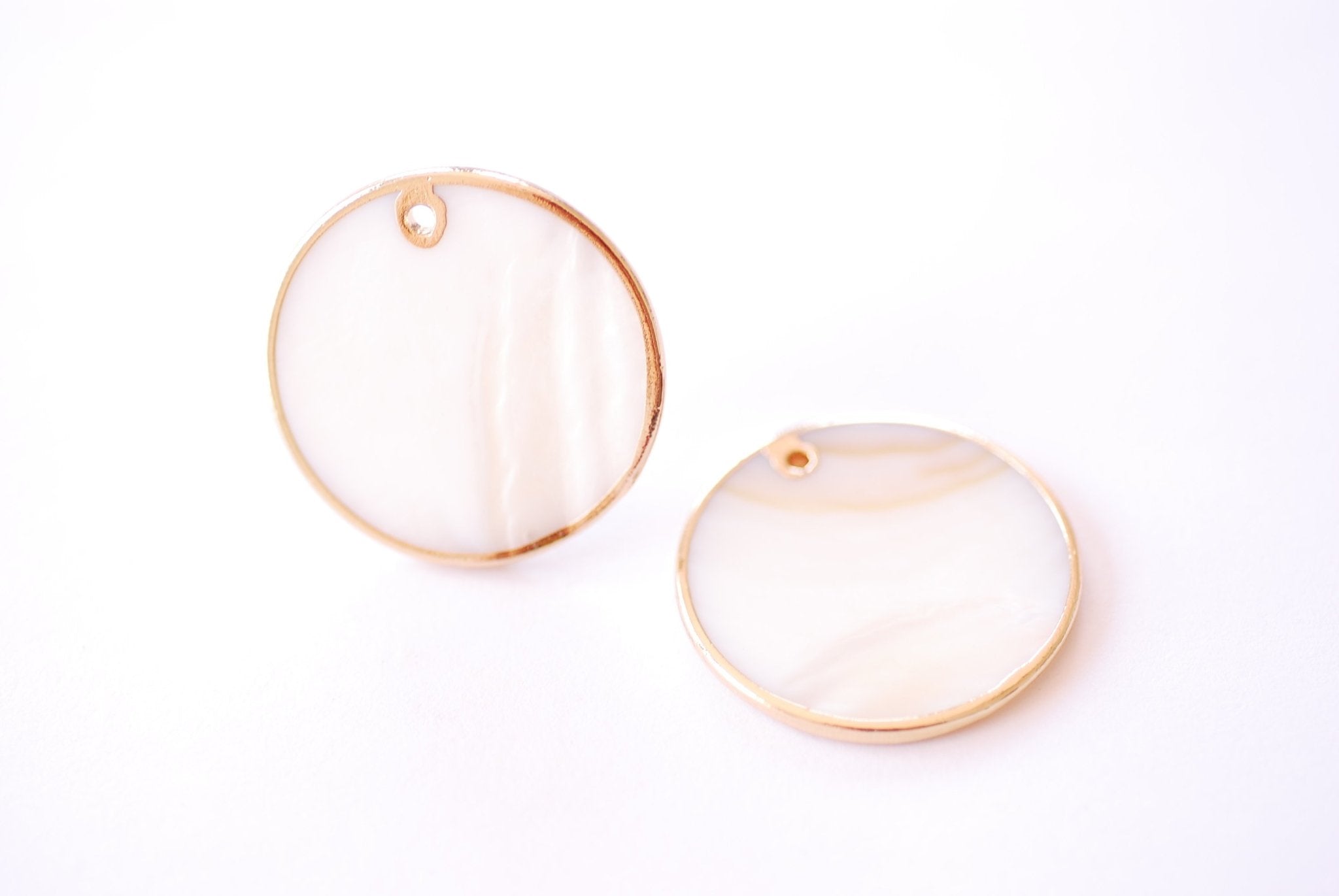 Freshwater Pearl Shell Drop Charm | Natural Pearl 16K Gold Electroplated | Teardrop Dangle Pendant HarperCrown Wholesale Charms B325 - HarperCrown