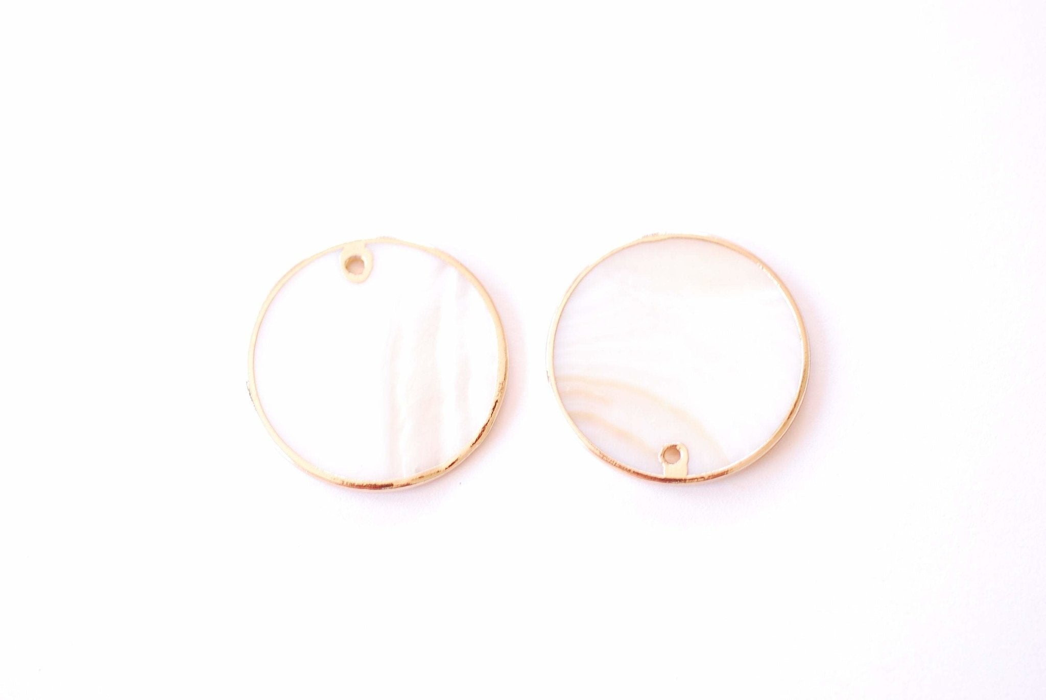 Freshwater Pearl Shell Drop Charm | Natural Pearl 16K Gold Electroplated | Teardrop Dangle Pendant HarperCrown Wholesale Charms B325 - HarperCrown