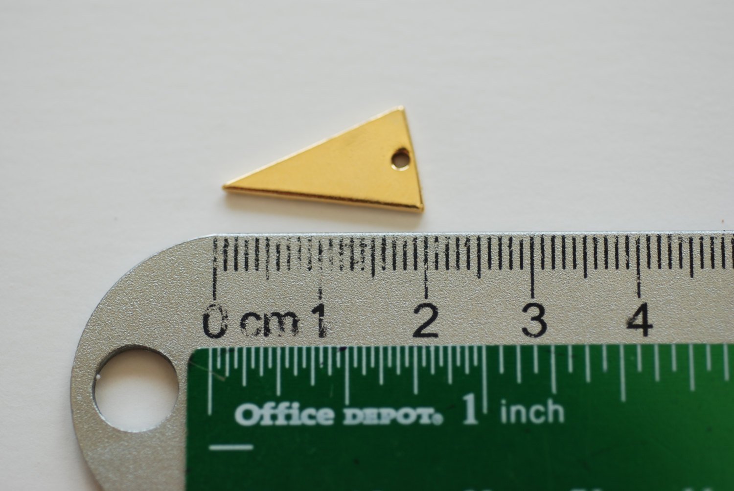 Glossy Vermeil Gold Triangle Charm - 18k gold plated over 925 Sterling silver, blank geometrical triangle pendant, Gold Triangle Blanks - HarperCrown