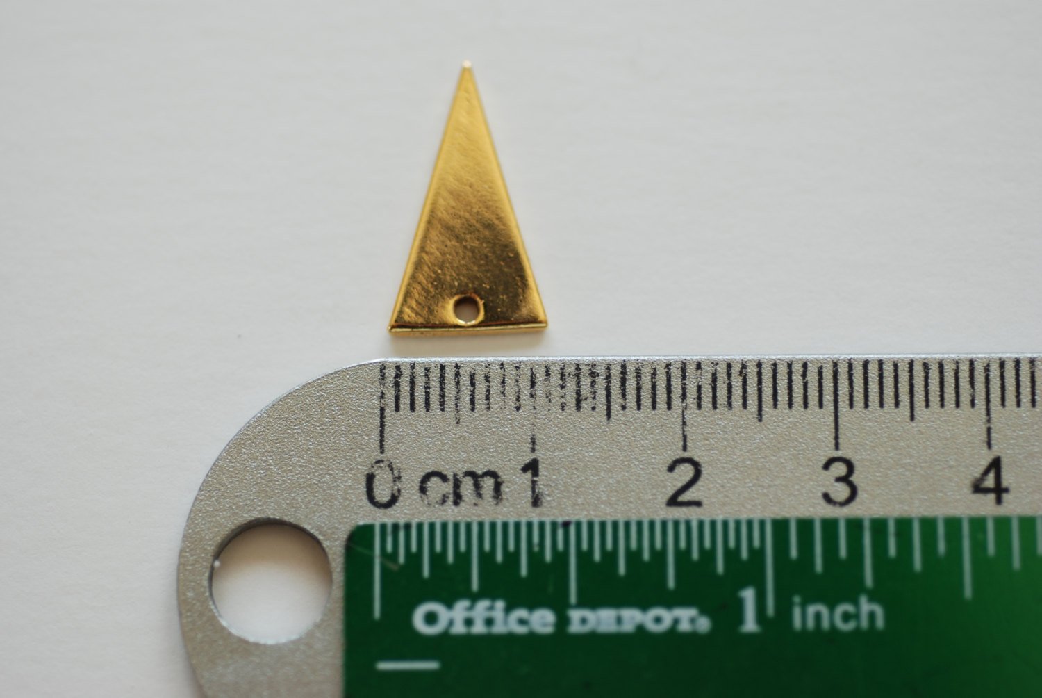 Glossy Vermeil Gold Triangle Charm - 18k gold plated over 925 Sterling silver, blank geometrical triangle pendant, Gold Triangle Blanks - HarperCrown