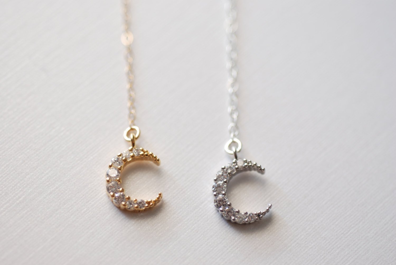 Gold Crescent Moon Lariat, Half Moon Necklace, Moon Necklace, Moon Rosary, Gold Crescent Necklace,crescent moon rosary,half moon pendant - HarperCrown