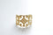 Gold Filigree Ring Adjustable,18k gold ring, art deco ring, filigree ring, gold adjustable ring, Stacking Ring, Midi RIng - HarperCrown