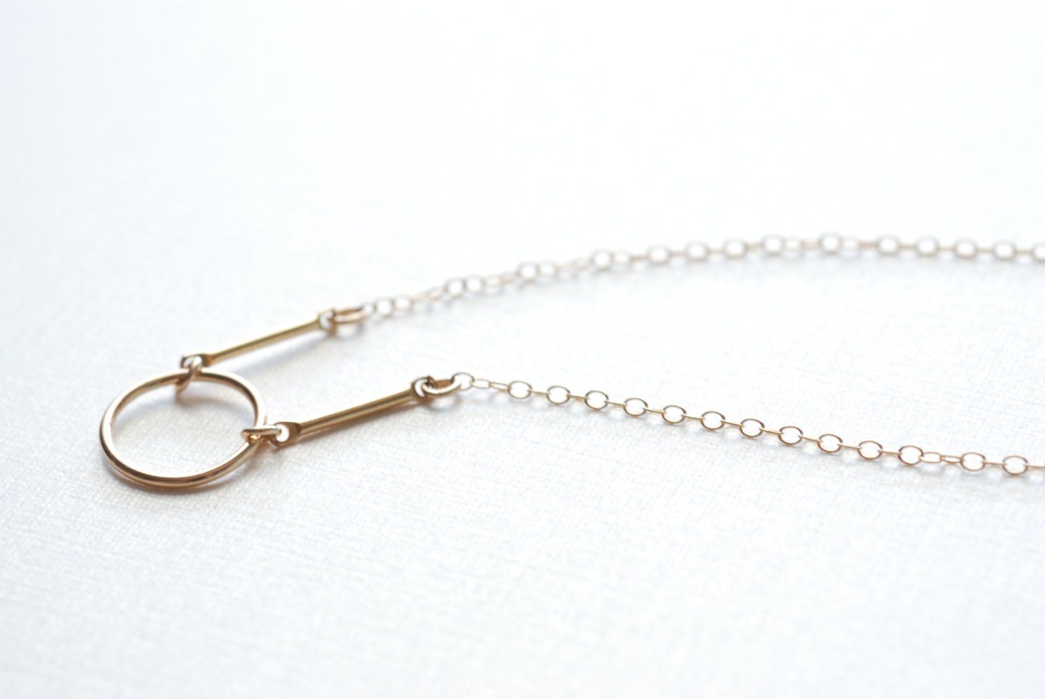 Gold Karma Necklace, Karma Necklace, Dainty Circle necklace, 14k Gold Fill or Sterling Silver, Delicate Chain Circle Necklace - HarperCrown