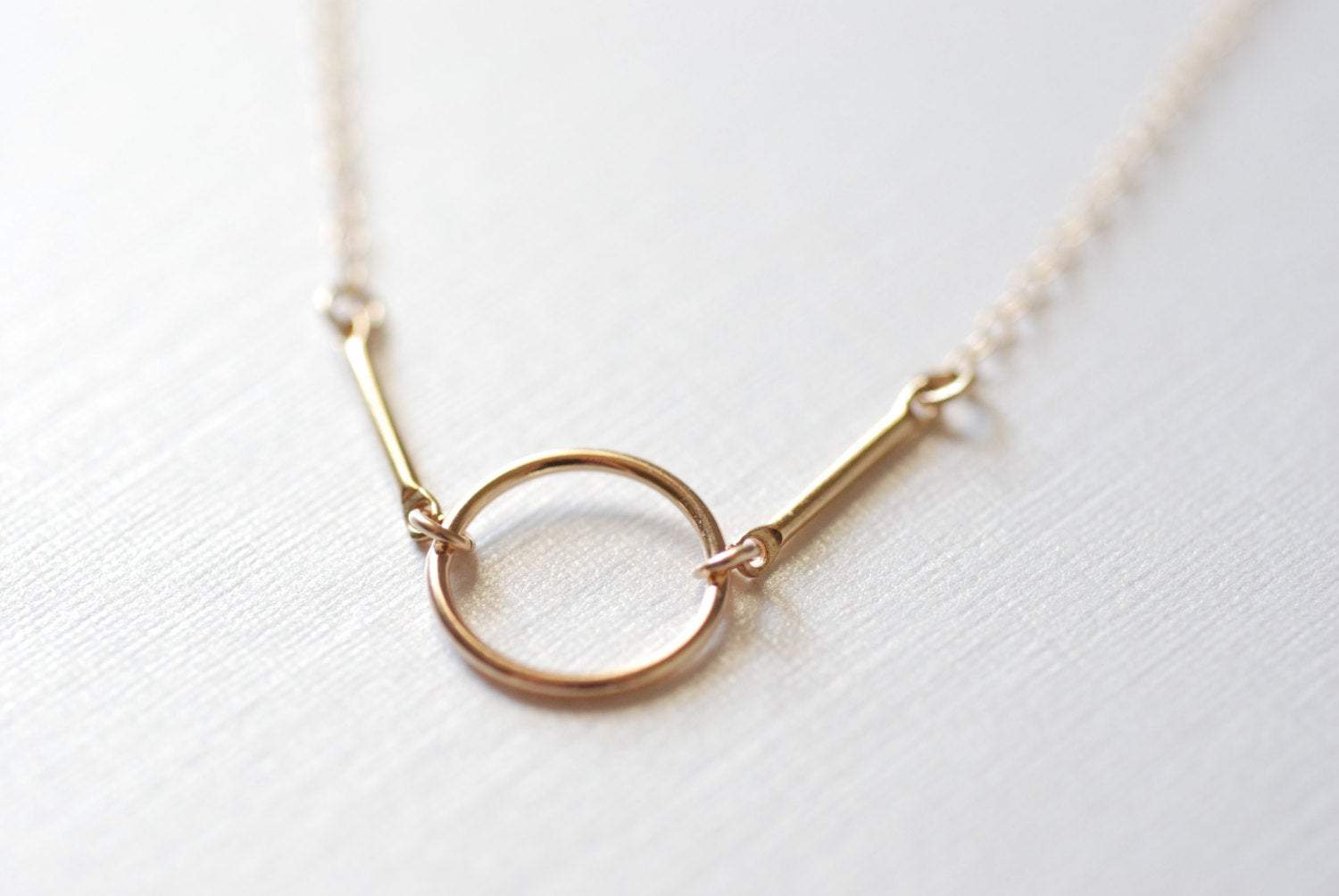 Gold Karma Necklace, Karma Necklace, Dainty Circle necklace, 14k Gold Fill or Sterling Silver, Delicate Chain Circle Necklace - HarperCrown