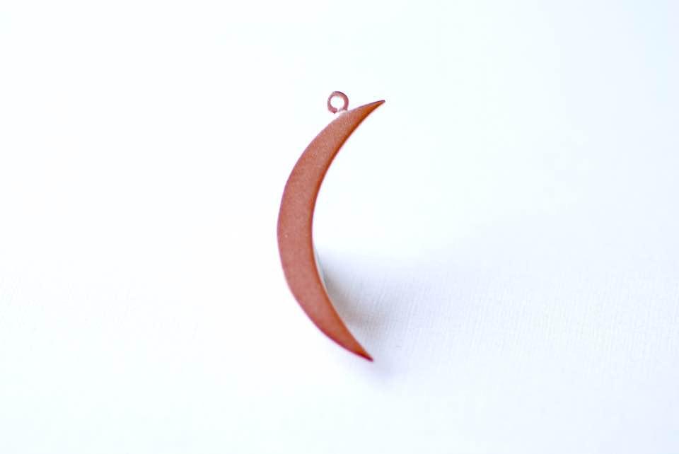 Gold or Sterling Silver Crescent Moon Charm Pendant- Gold Half moon charm pendant,Gold Crescent Moon, Gold Tusk Charm, Silver Moon Charm - HarperCrown