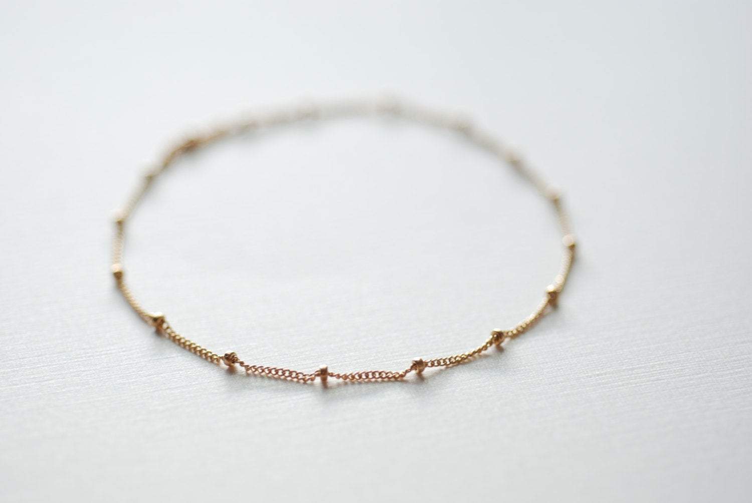Gold Satellite Bracelet- Gold Filled Beaded Bracelet, Beaded Chain, Dainty Bracelet, Delicate Bracelet, Simple Jewelry by HeirloomEnvy - HarperCrown