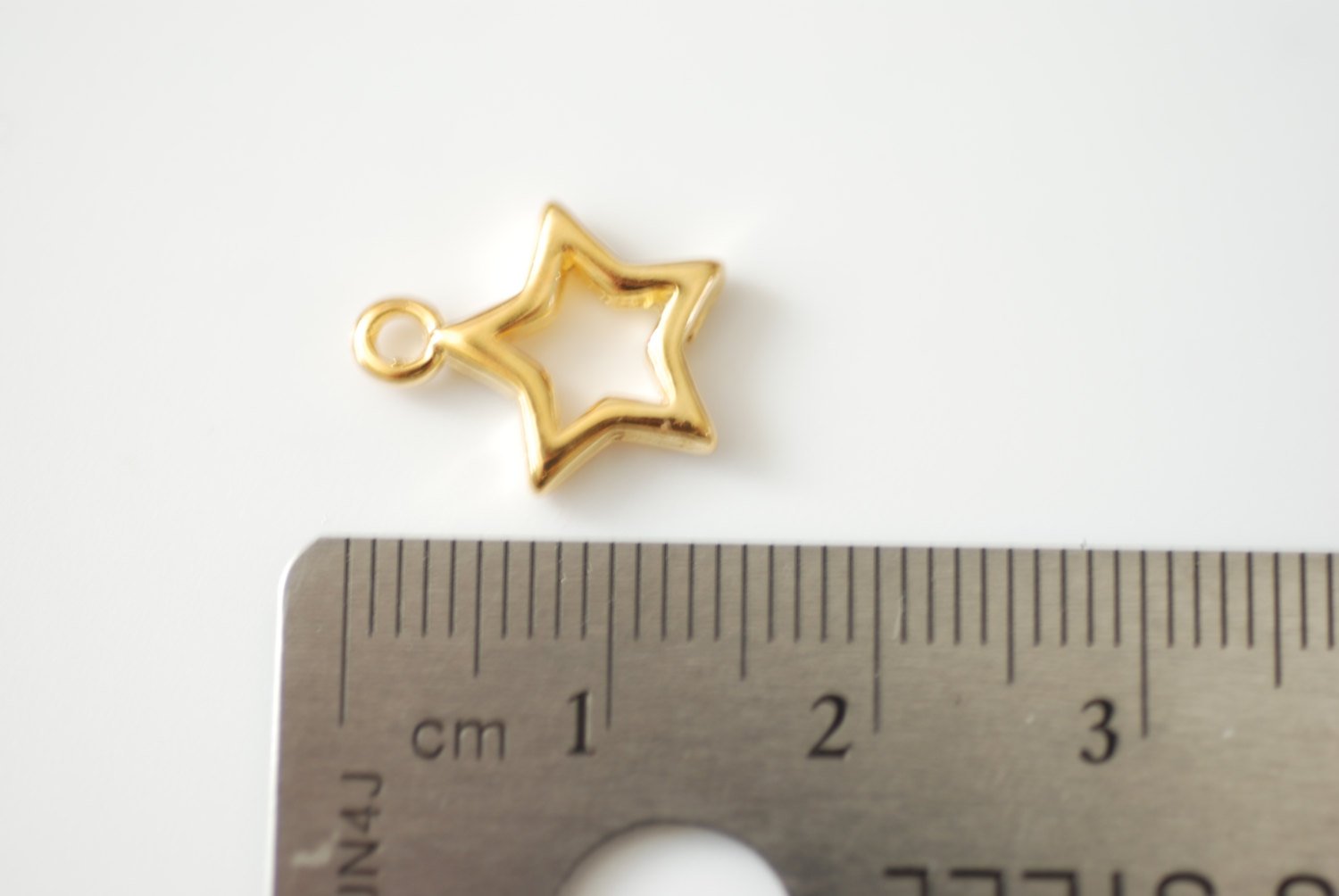 Gold Star Charm- Vermeil Gold 18k gold plated over Sterling Silver Open Star Charm, Gold Open Star, Star Connector Link, Shooting Star, 61 - HarperCrown