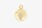 Hammered Circle with CZ Charm Wholesale 14K Gold, Solid 14K Gold, 350G - HarperCrown
