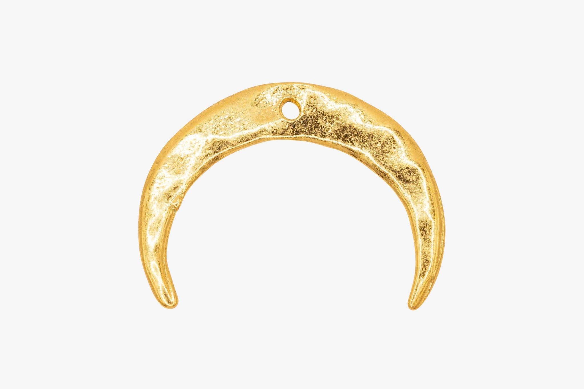 Hammered Crescent Moon Charm Wholesale 14K Gold, Solid 14K Gold, G246 - HarperCrown