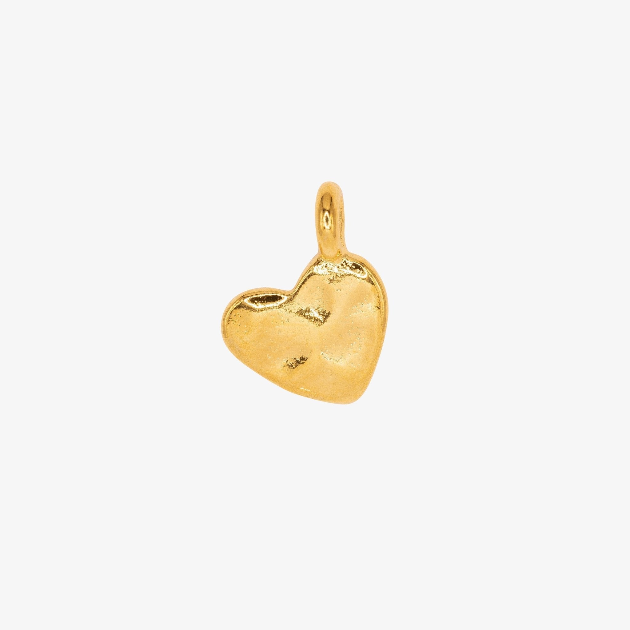 Hammered Heart Charm 14K Gold - HarperCrown