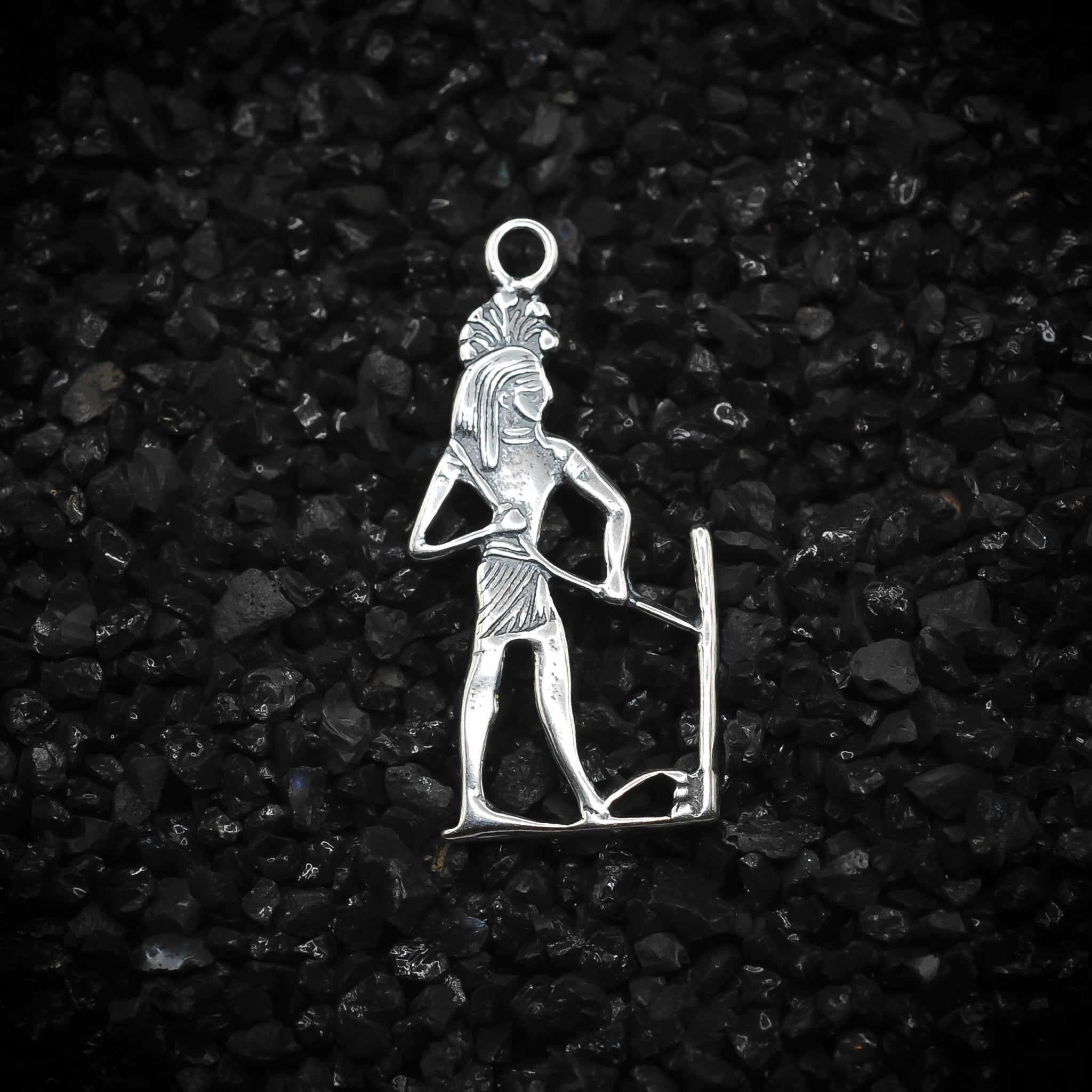 Hapi Nile God of Flooding Ancient Egyptian Charm | 925 Sterling Silver, Oxidized or 18K Gold Plated | Jewelry Making Pendant - HarperCrown